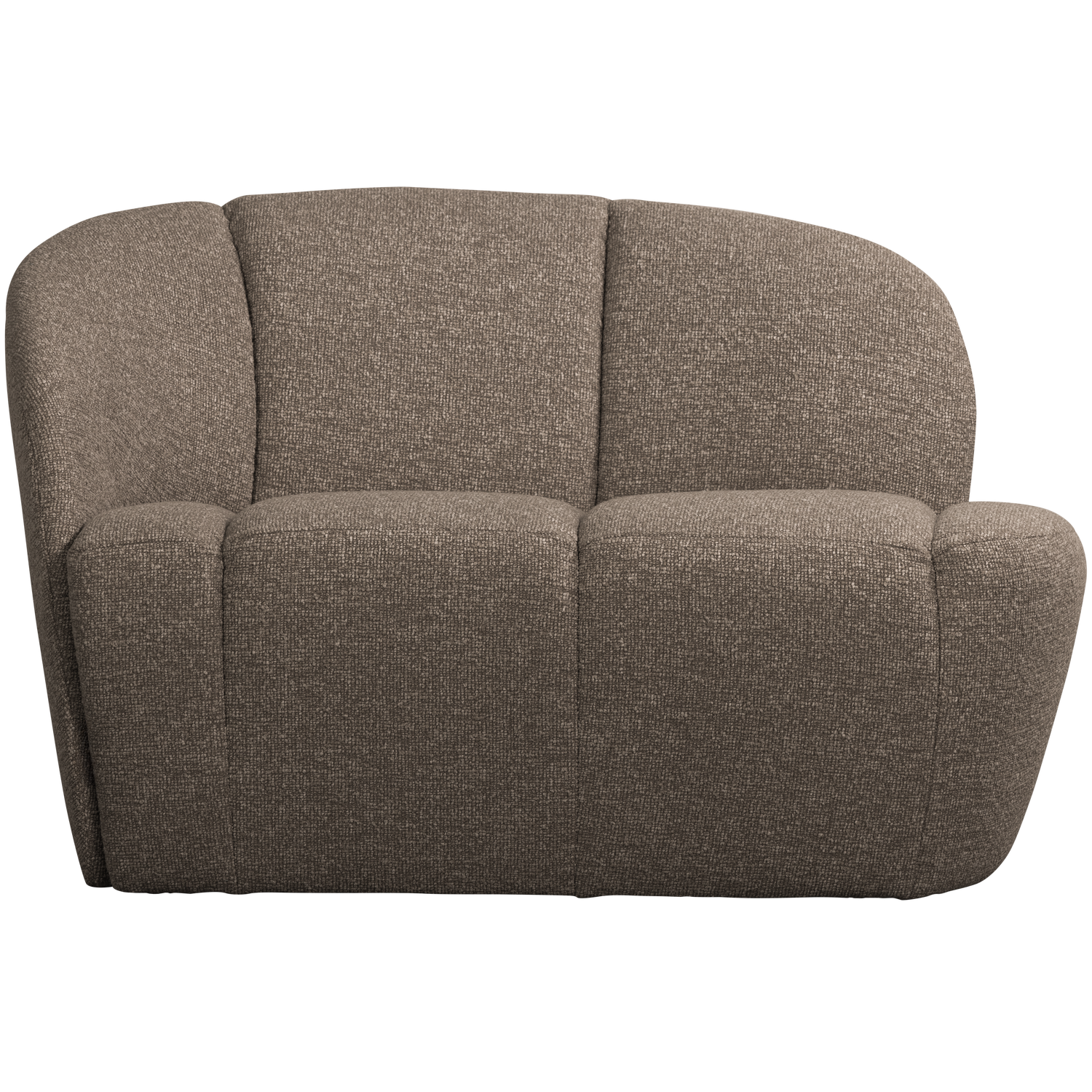 Sofa lewostronna 2-osobowa MOJO brązowy melanż boucle – tkanina bouclé