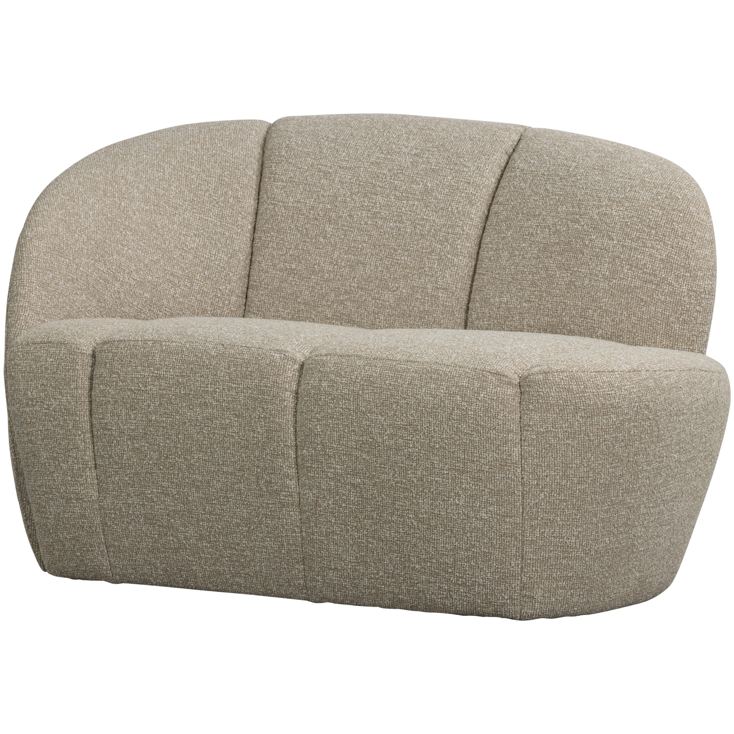 Sofa lewostronna 2-osobowa MOJO piaskowy melanż boucle – tkanina bouclé