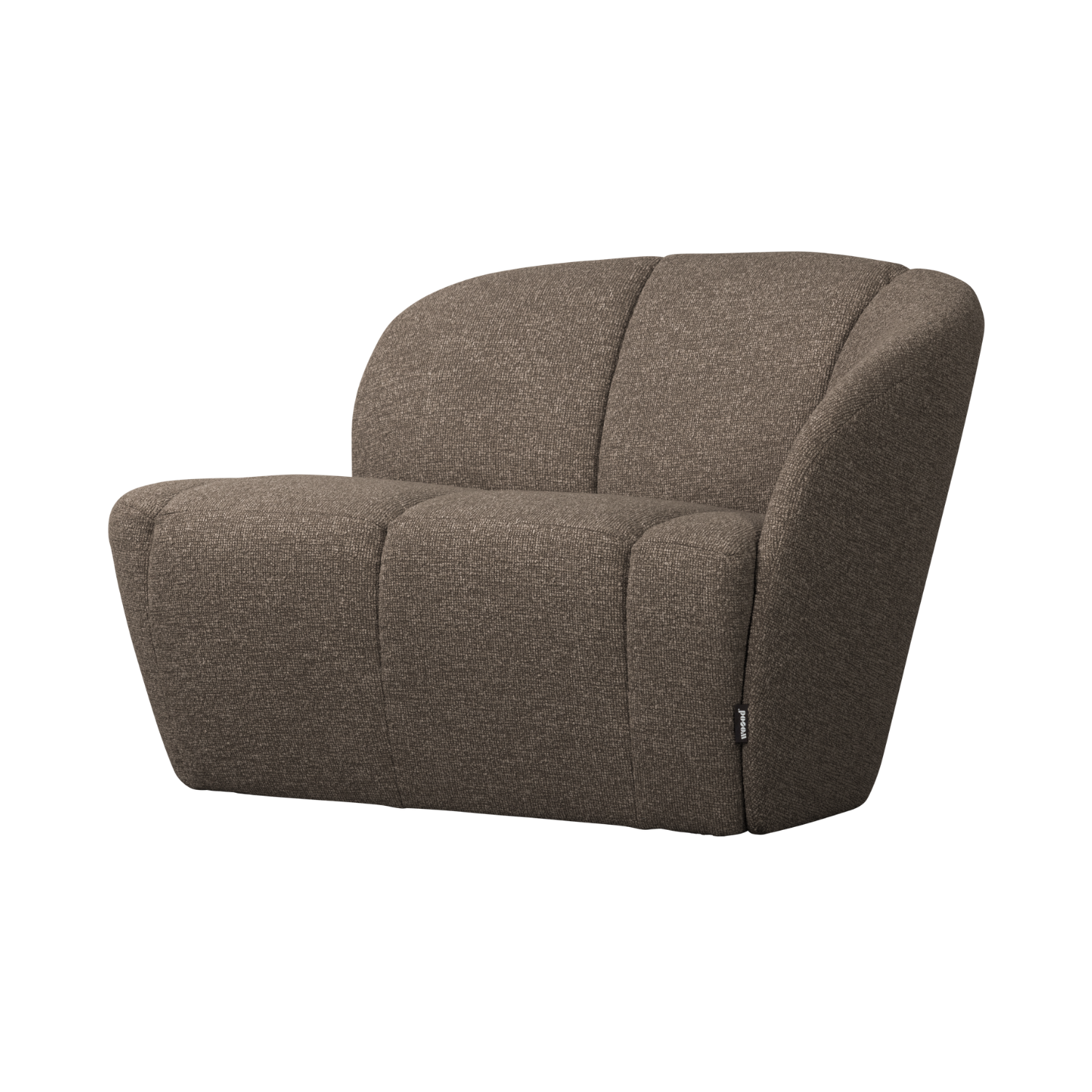 Sofa rechtszijdig 2-persoons MOJO bruin gemêleerd boucle