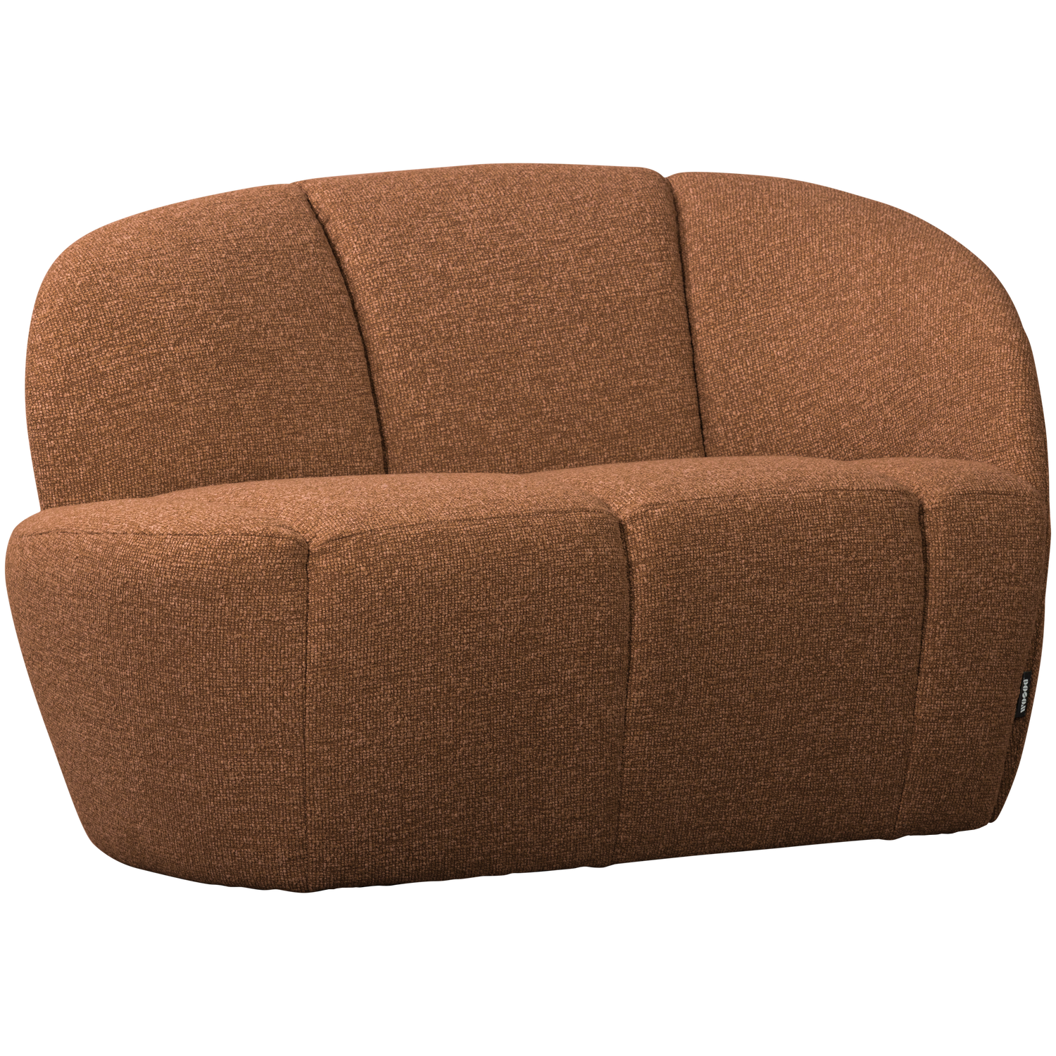Right-facing 2-seater Sofa MOJO rust brown mélange boucle