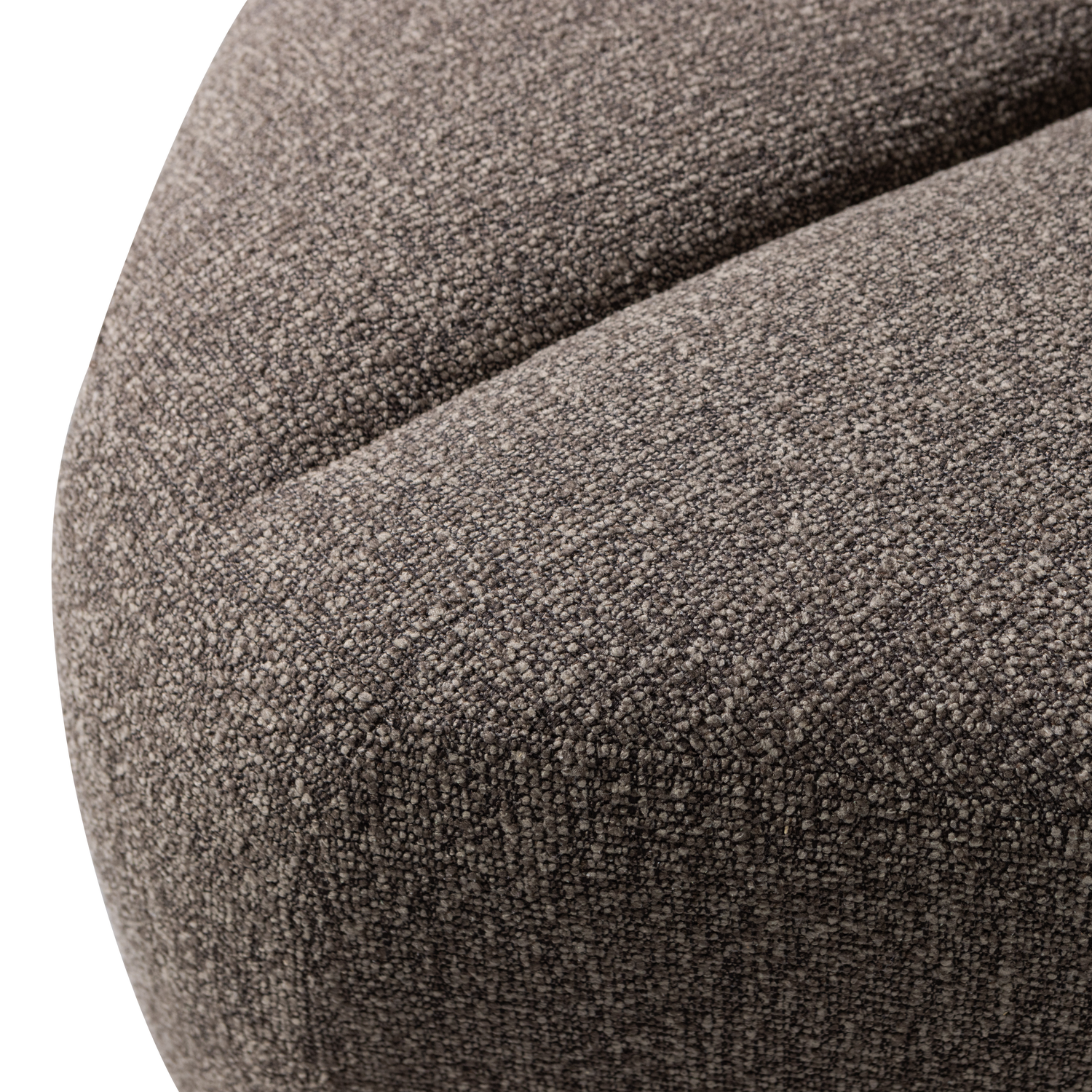 Sofa modułowa MOJO BENCH - element narożny brązowy melanż boucle – tkanina bouclé, Woood