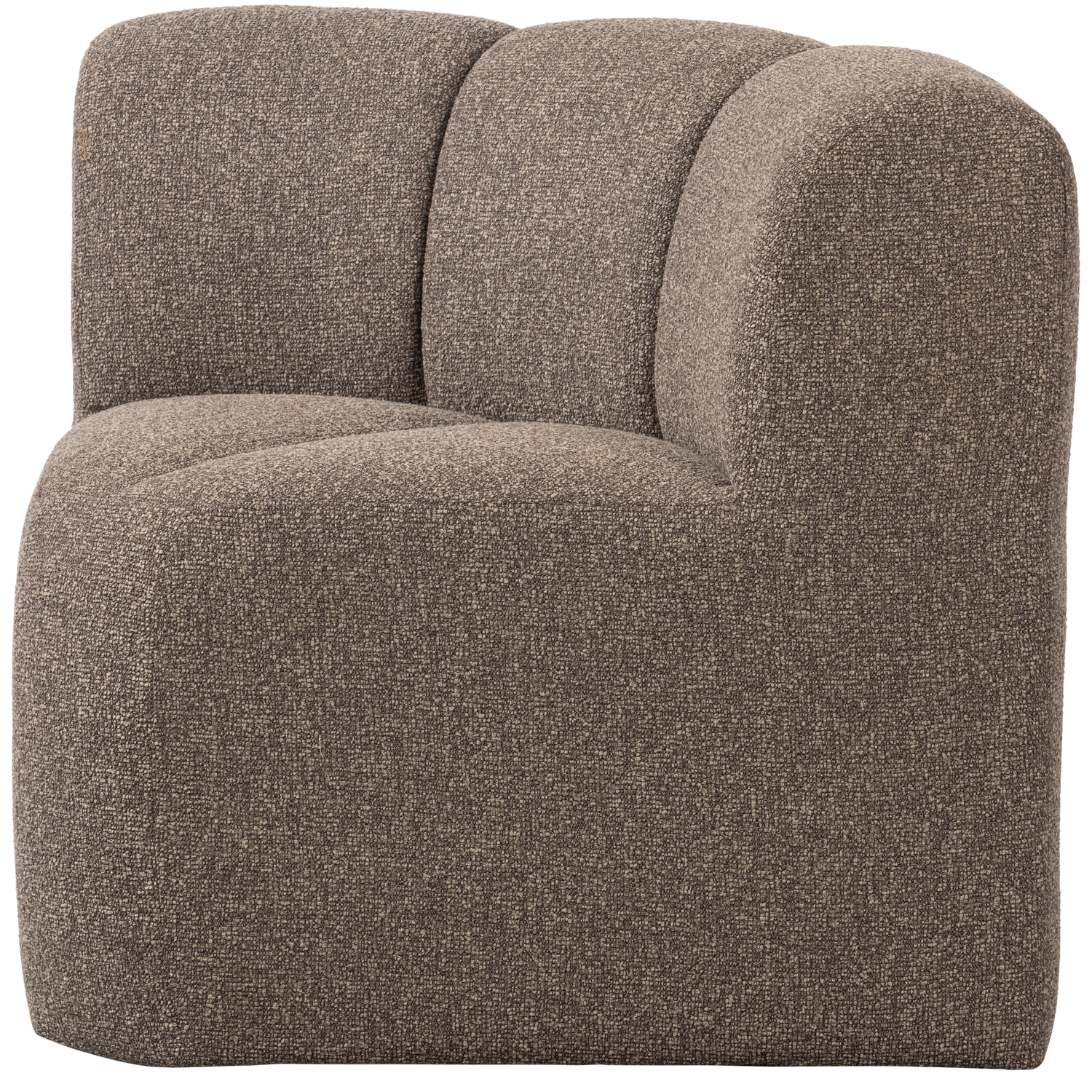 Sofa modułowa MOJO BENCH - element narożny brązowy melanż boucle – tkanina bouclé