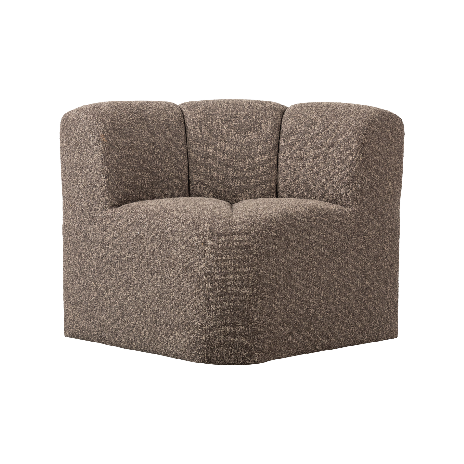 Sofa modułowa MOJO BENCH - element narożny brązowy melanż boucle – Woood