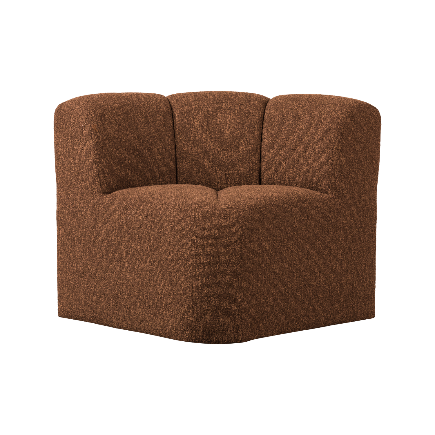 Modulaire bank MOJO BENCH - hoekelement roestbruin gemêleerd boucle