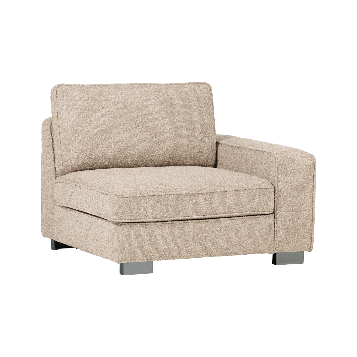 Sofa LAZY - moduł końcowy prawostronny piaskowy bouclé – Woood