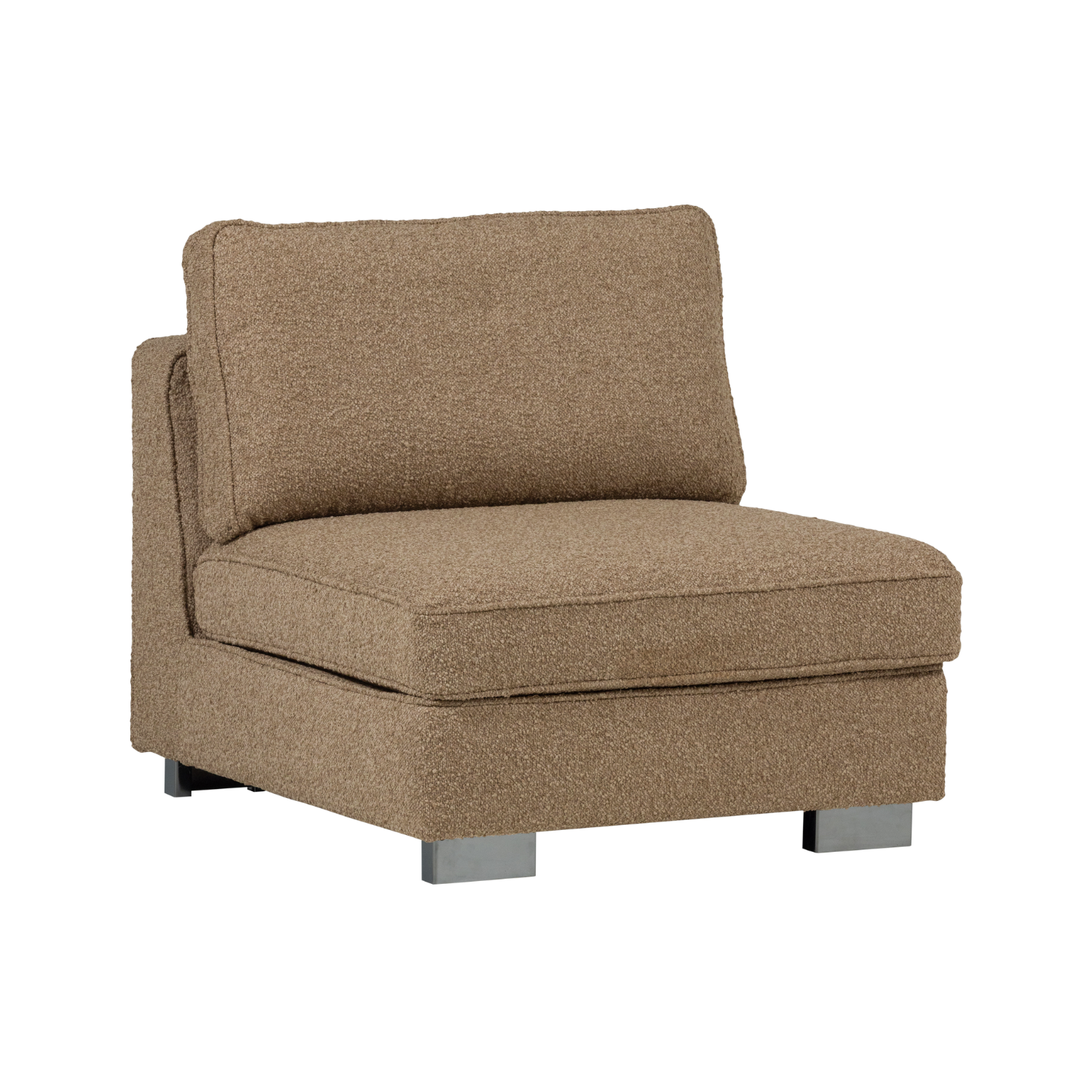 Fotel / moduł LAZY brązowy bouclé – Woood