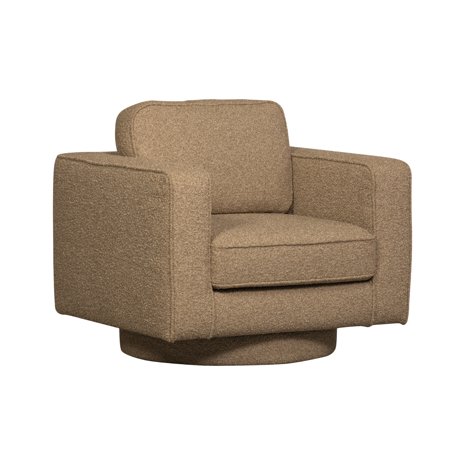 Draaistoel LAZY bruin bouclé