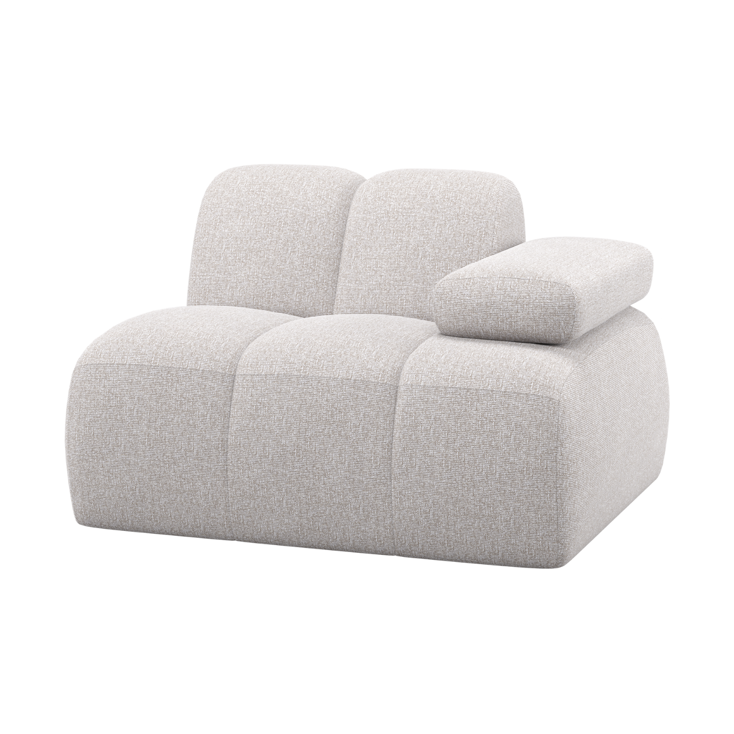 Modulares Sofa MOJO - rechte Element ecru Bouclé