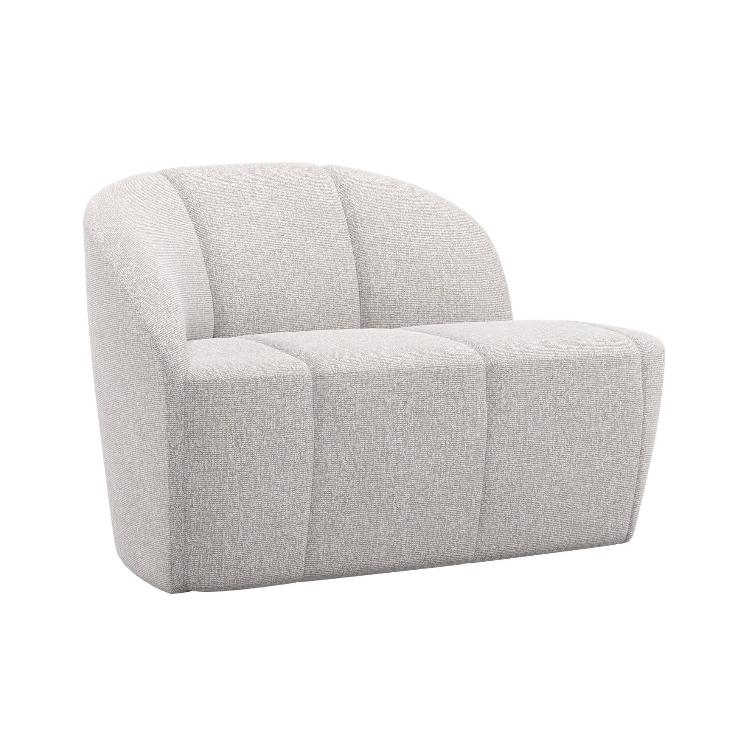 Sofa lewostronna 2-osobowa MOJO ecru melanż boucle – Woood