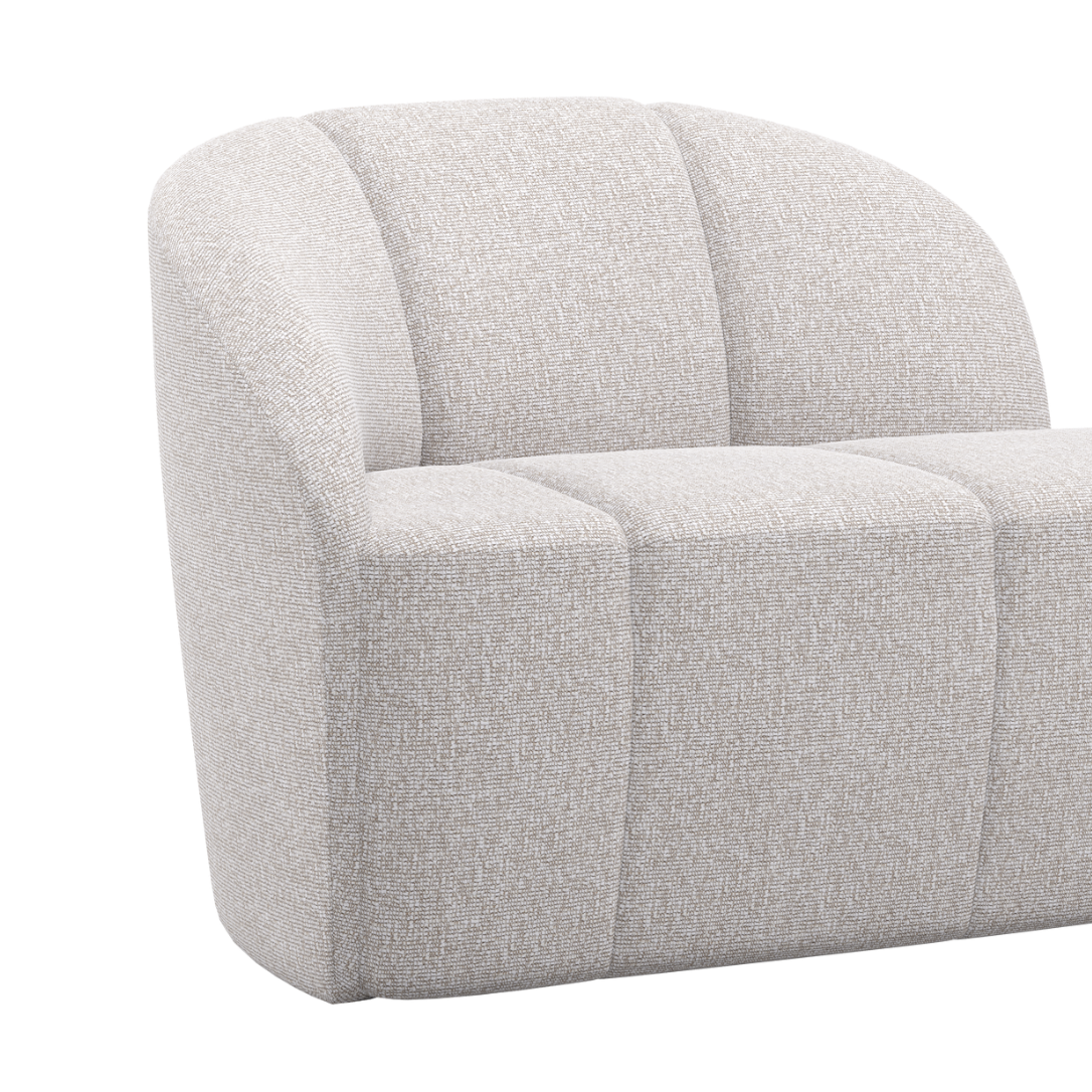 Sofa lewostronna 2-osobowa MOJO ecru melanż boucle do salonu