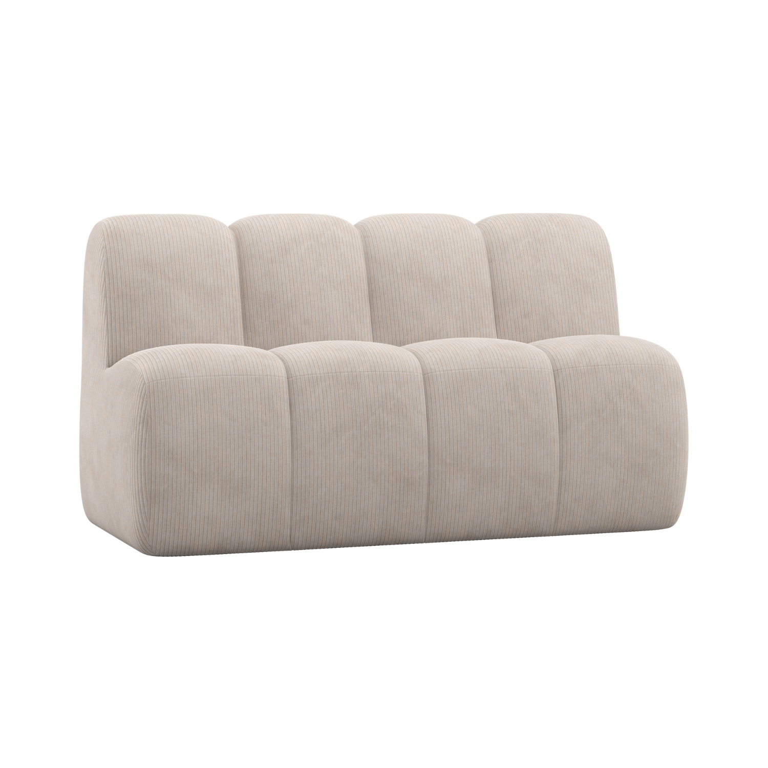 Modulares Sofa MOJO BENCH - 3-sitziges Element in Ecru Cord