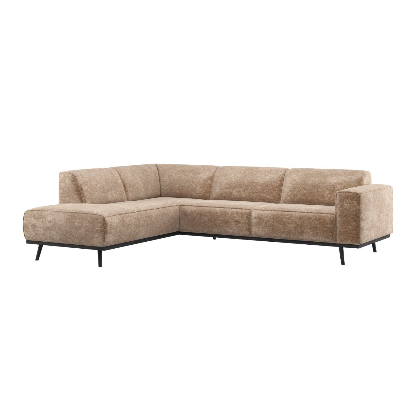 Left-facing Corner Sofa STATEMENT in Dark Beige Chenille