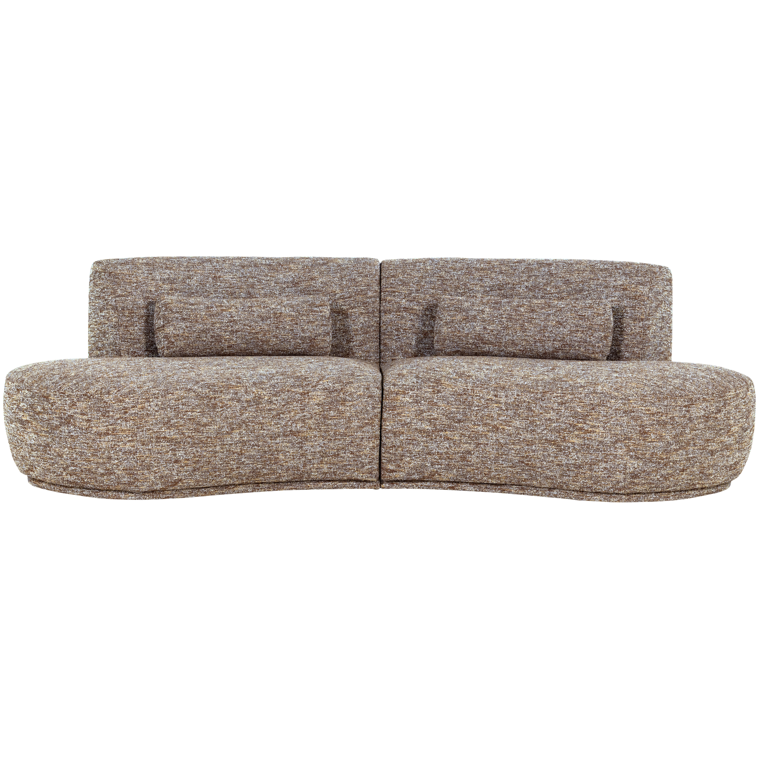 Sofa półokrągła 4-osobowa BATAVIER jasnobrązowy melanż do salonu – Woood