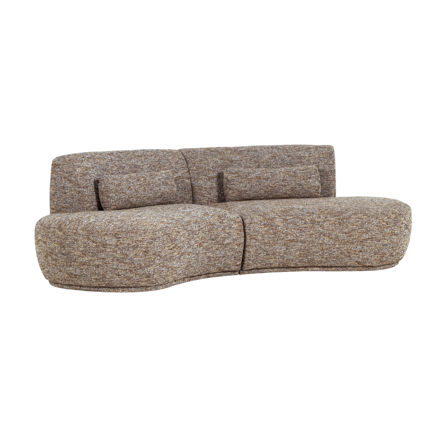 Sofa półokrągła 4-osobowa BATAVIER jasnobrązowy melanż – Woood