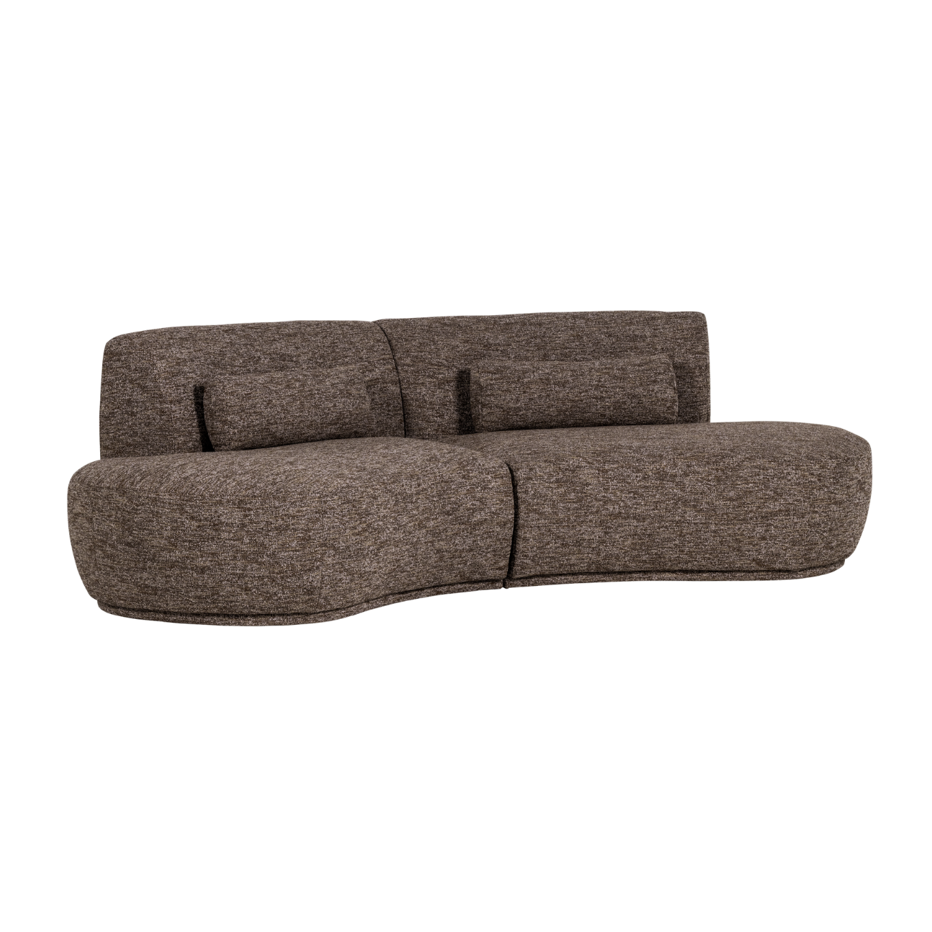 Sofa półokrągła 4-osobowa BATAVIER brązowy melanż – Woood