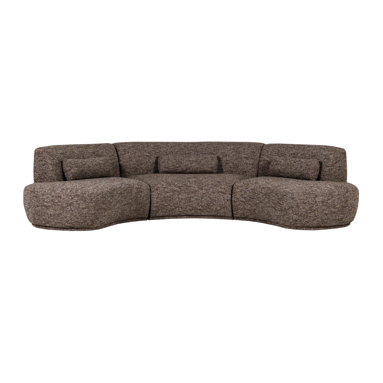 Sofa półokrągła 6-osobowa BATAVIER brązowy melanż – Woood