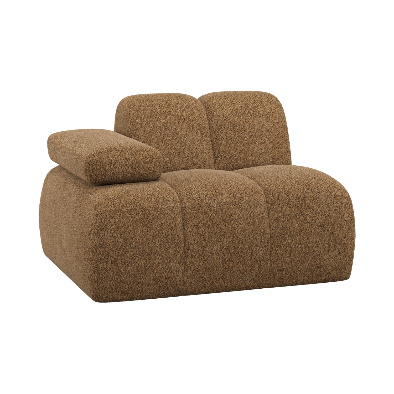 Modulaire bank MOJO - linkse element honingkleurige schapenvacht