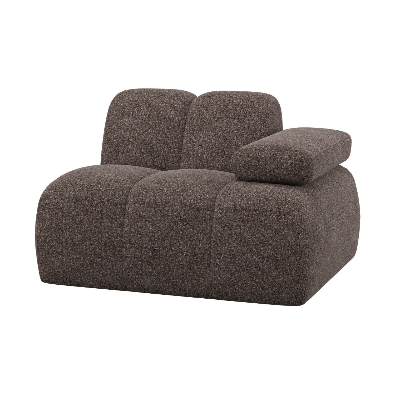 Modulaire bank MOJO - rechterelement bruin schapenvacht