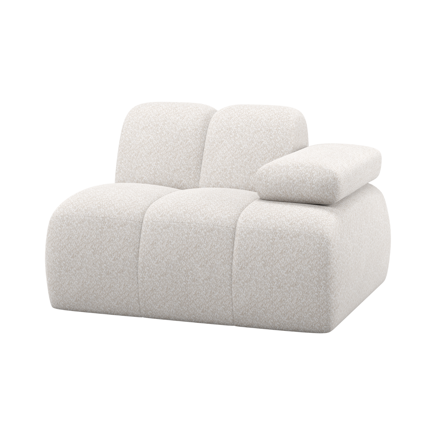 Modulares Sofa MOJO - rechte Element ecru Schafswolle