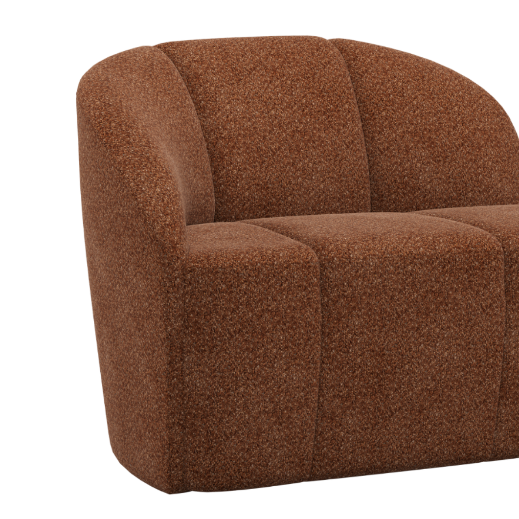 Sofa lewostronna 2-zits MOJO roestbruin schapenvacht