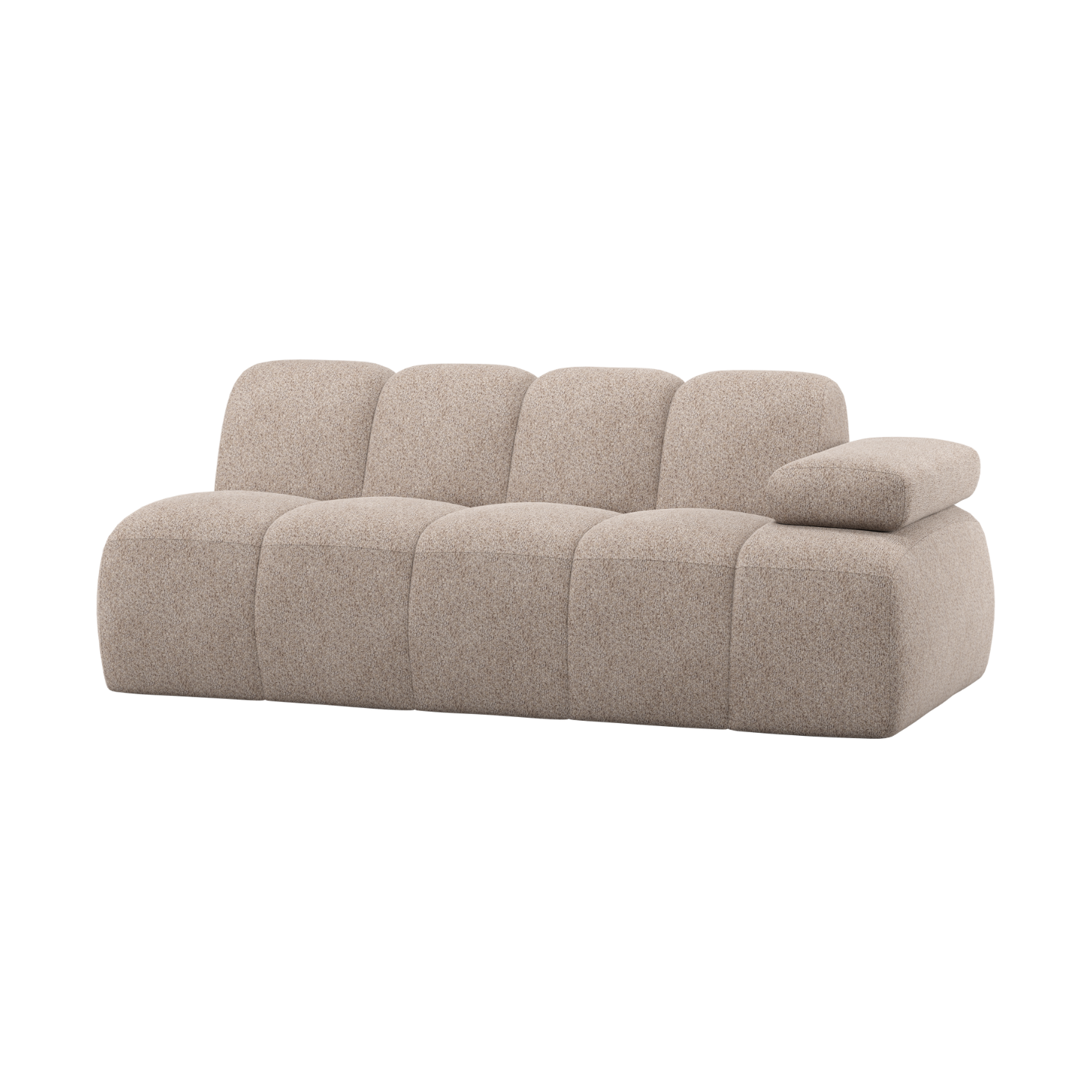 Modulares Sofa MOJO - 2-sitziges Element rechtsseitig in sandfarbenem Schafsfell