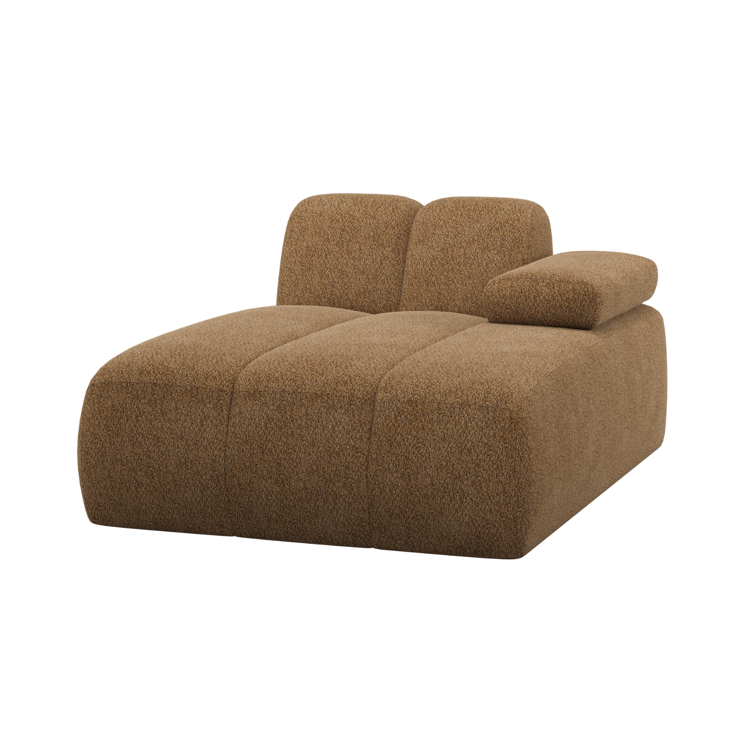 Modulares Sofa MOJO - rechtsseitiger Chaiselongue in honigfarbenem Schafsfell