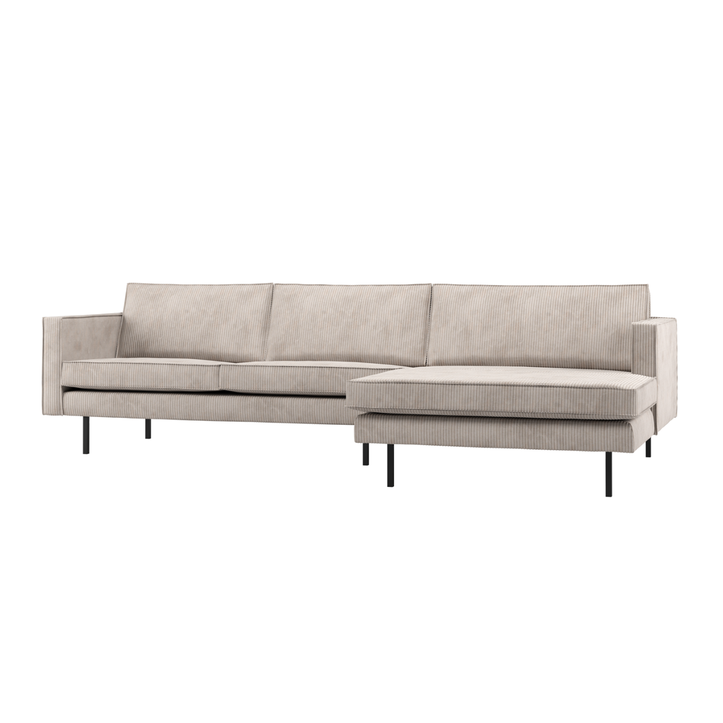 Rechthoekige hoekbank RODEO ecru corduroy