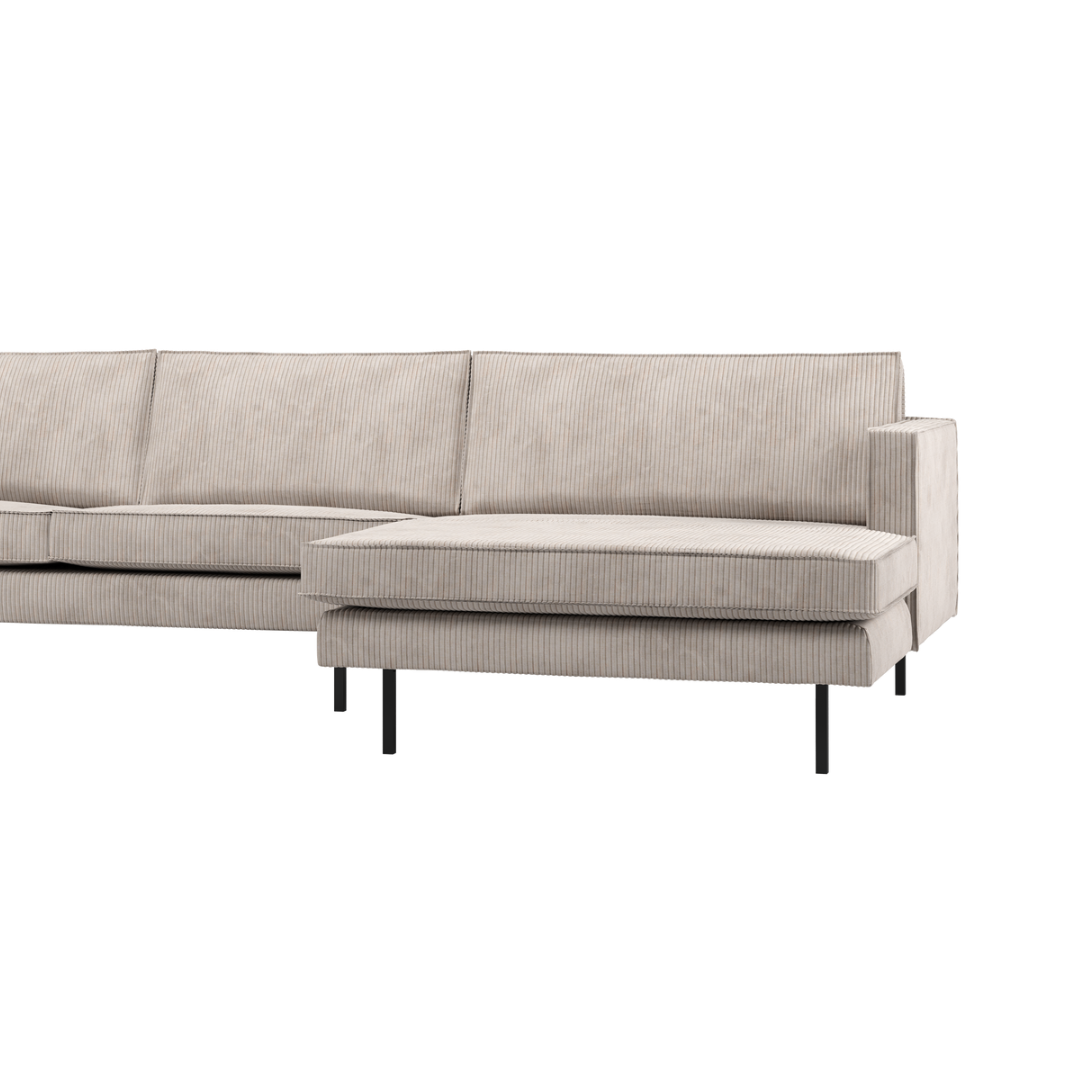 Rechthoekige hoekbank RODEO ecru corduroy