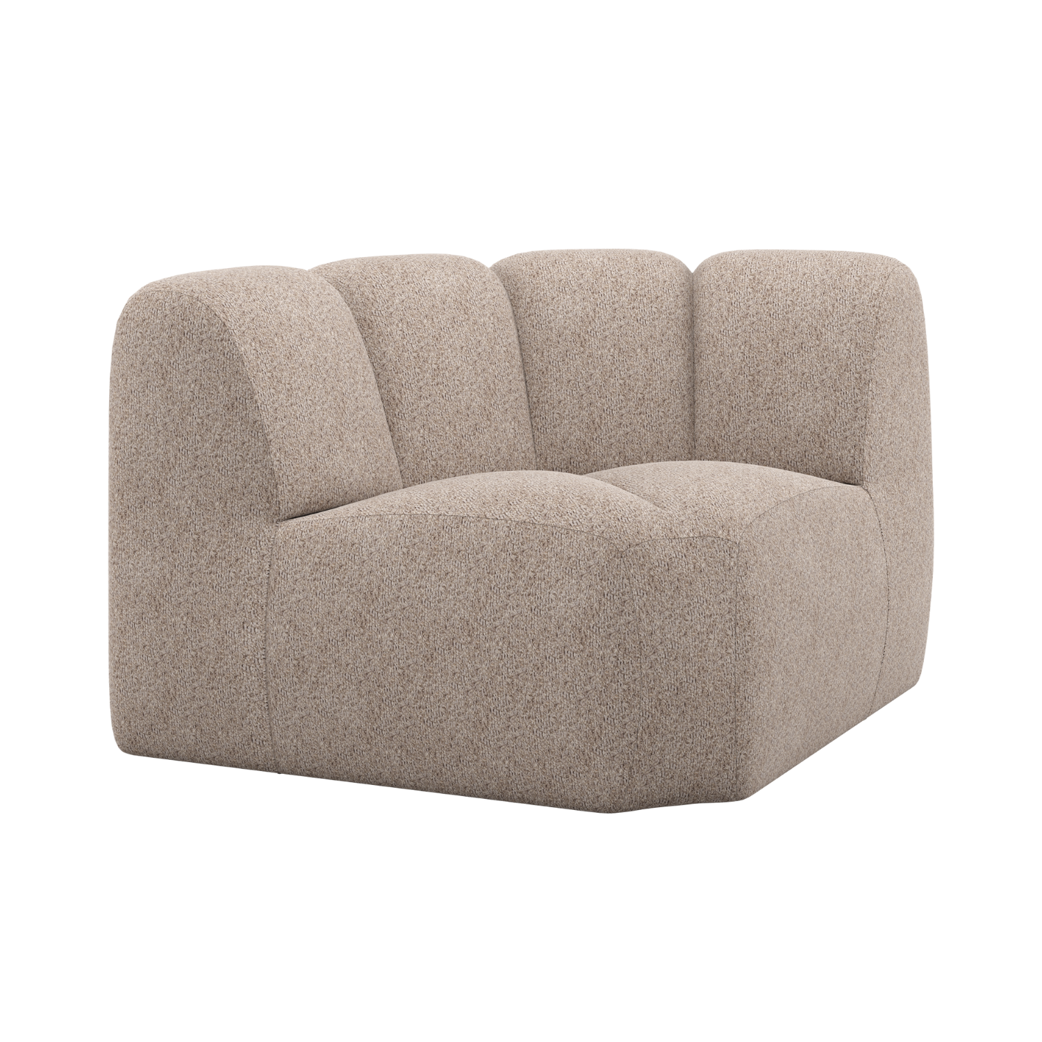 Modulares Sofa MOJO - Eckelement sandfarbener Schafwolle