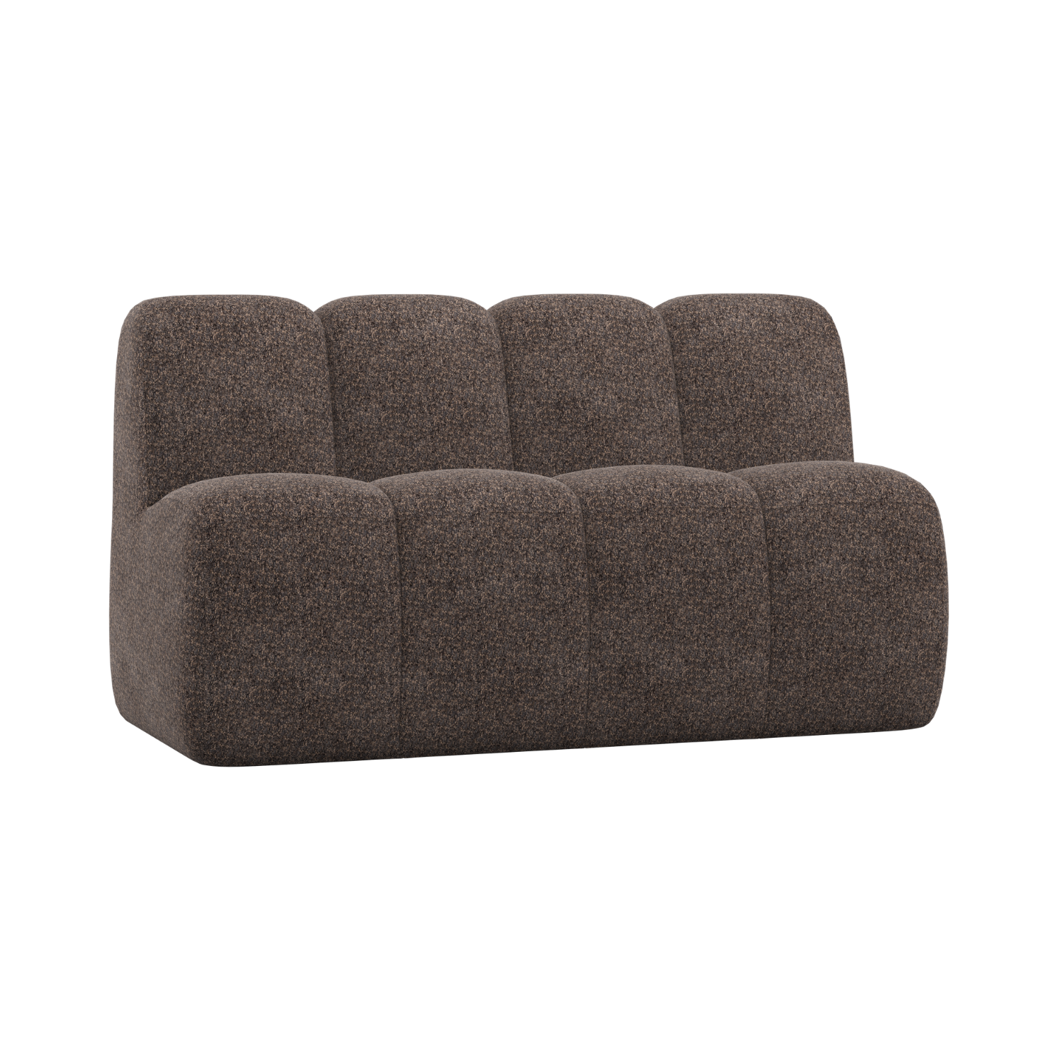 Modulares Sofa MOJO BENCH - 3-sitziges Element in braunem Schafsfell