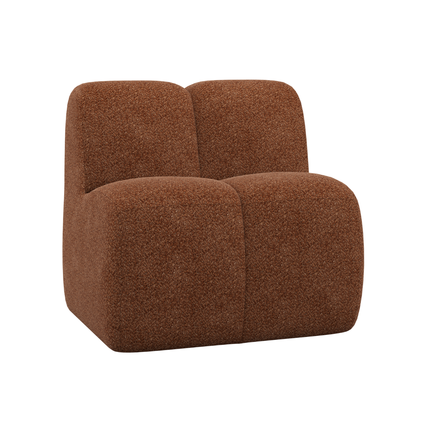 Armchair / MOJO BENCH module rusty brown lambswool