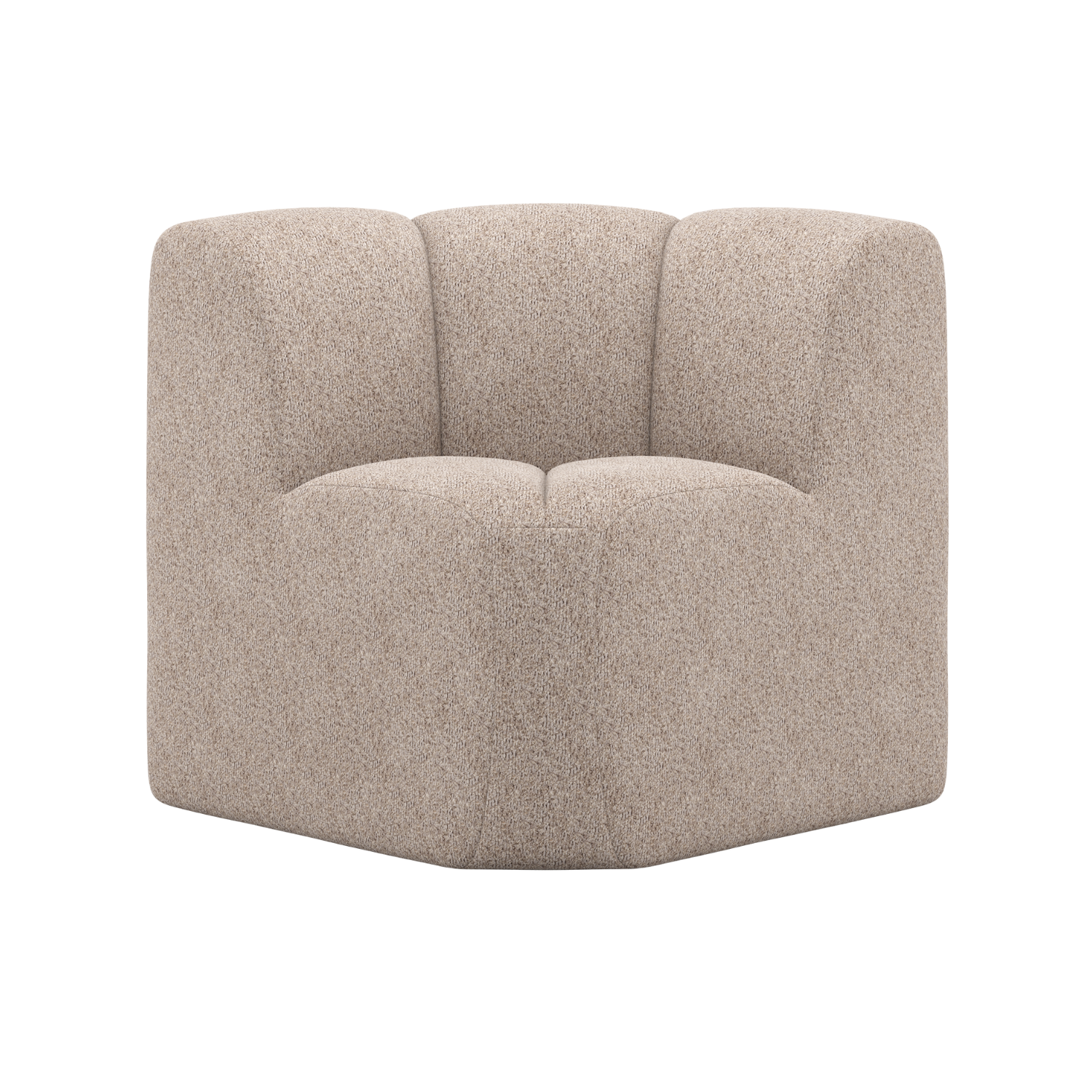 Modulares Sofa MOJO BENCH - Eckelement sandfarbener Schafstoff