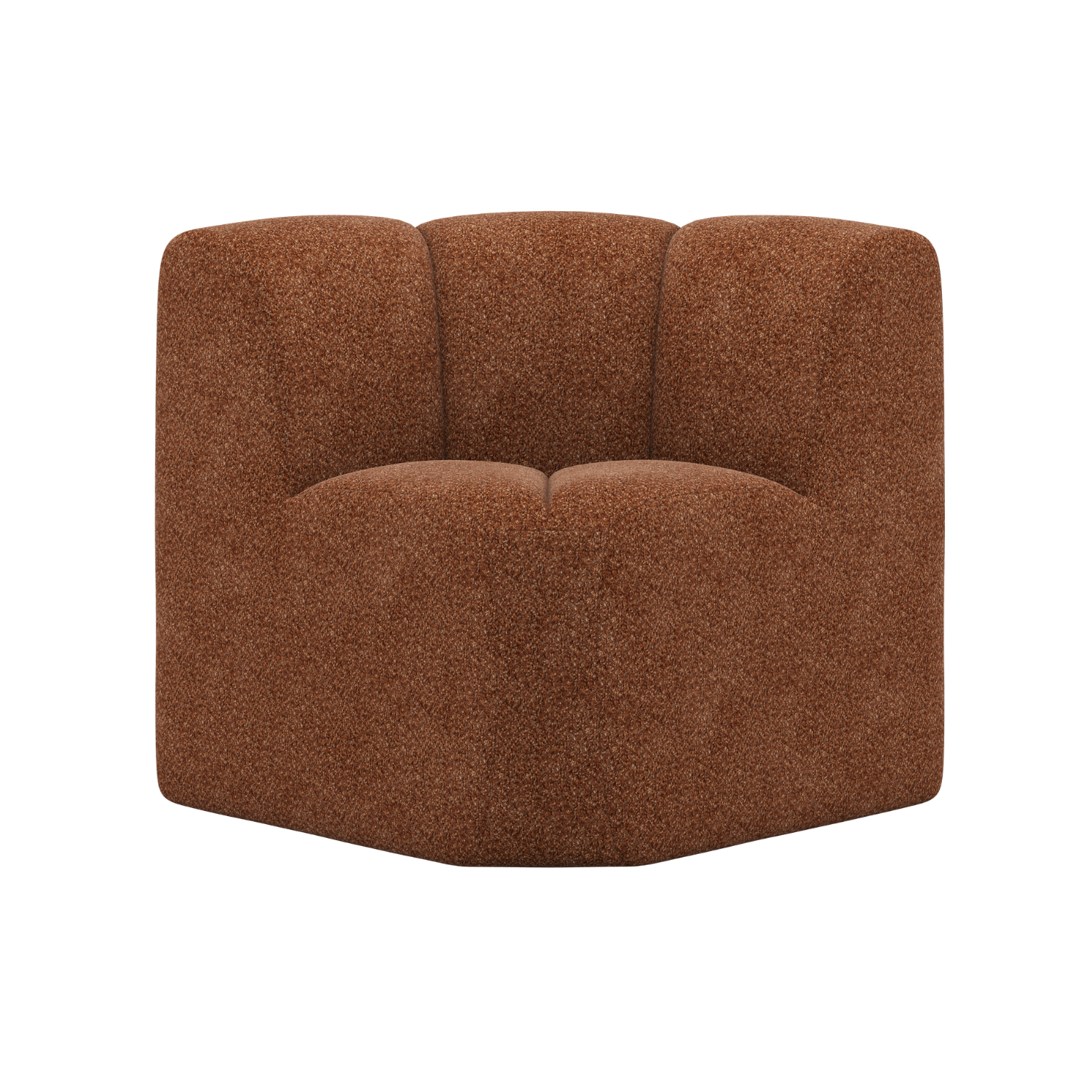 Modulaire bank MOJO BENCH - hoekelement roestbruin schapenvacht