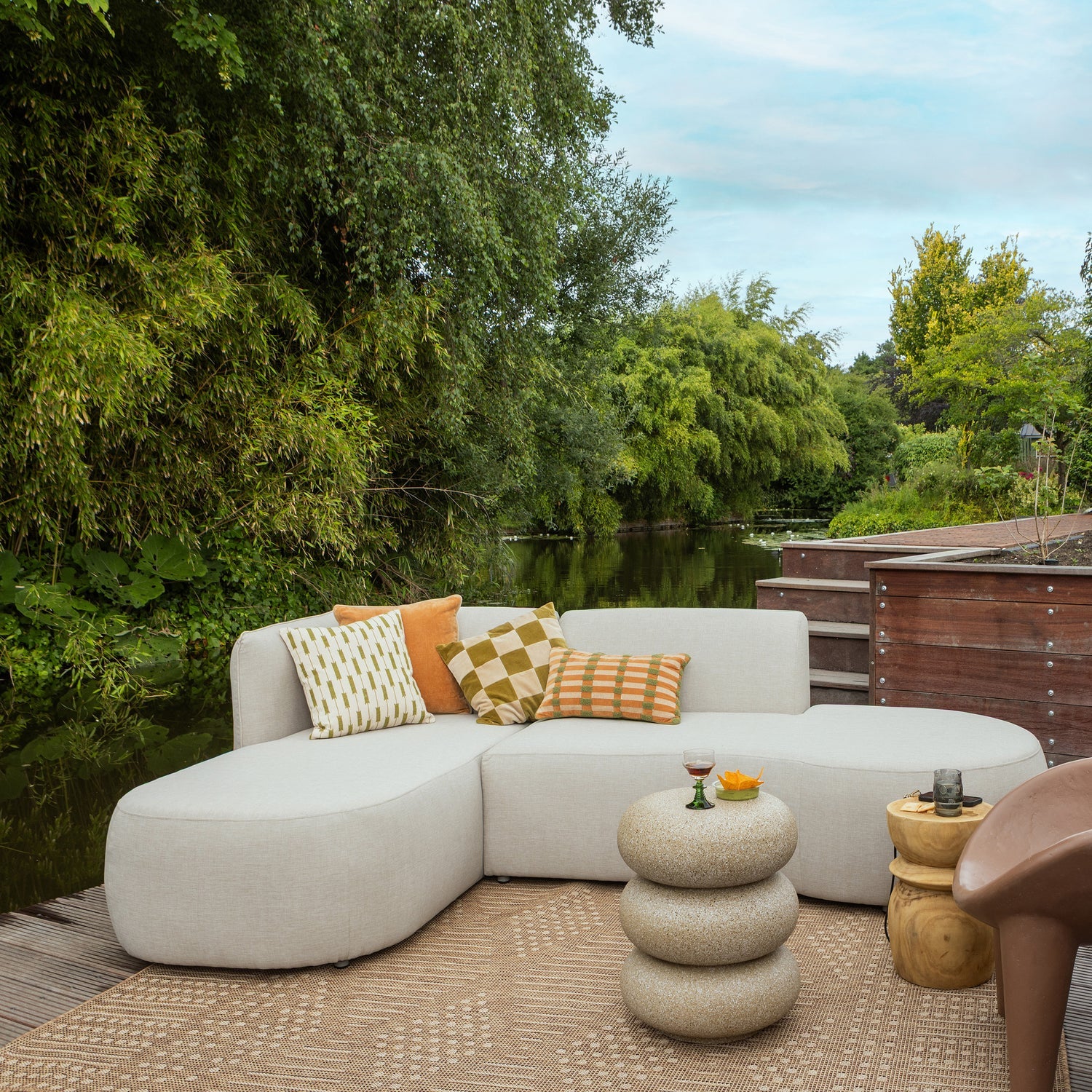 Left-sided garden corner sofa CHIOS beige