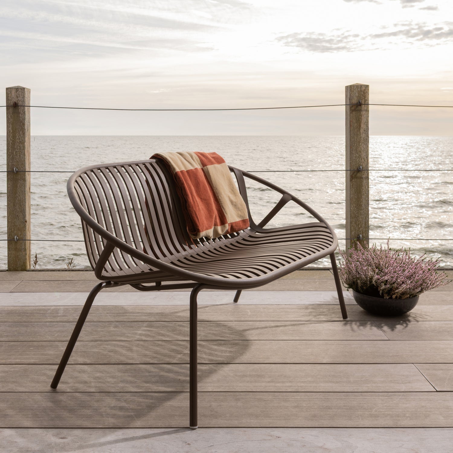 Tweedelige tuinbank BRUCE bruin