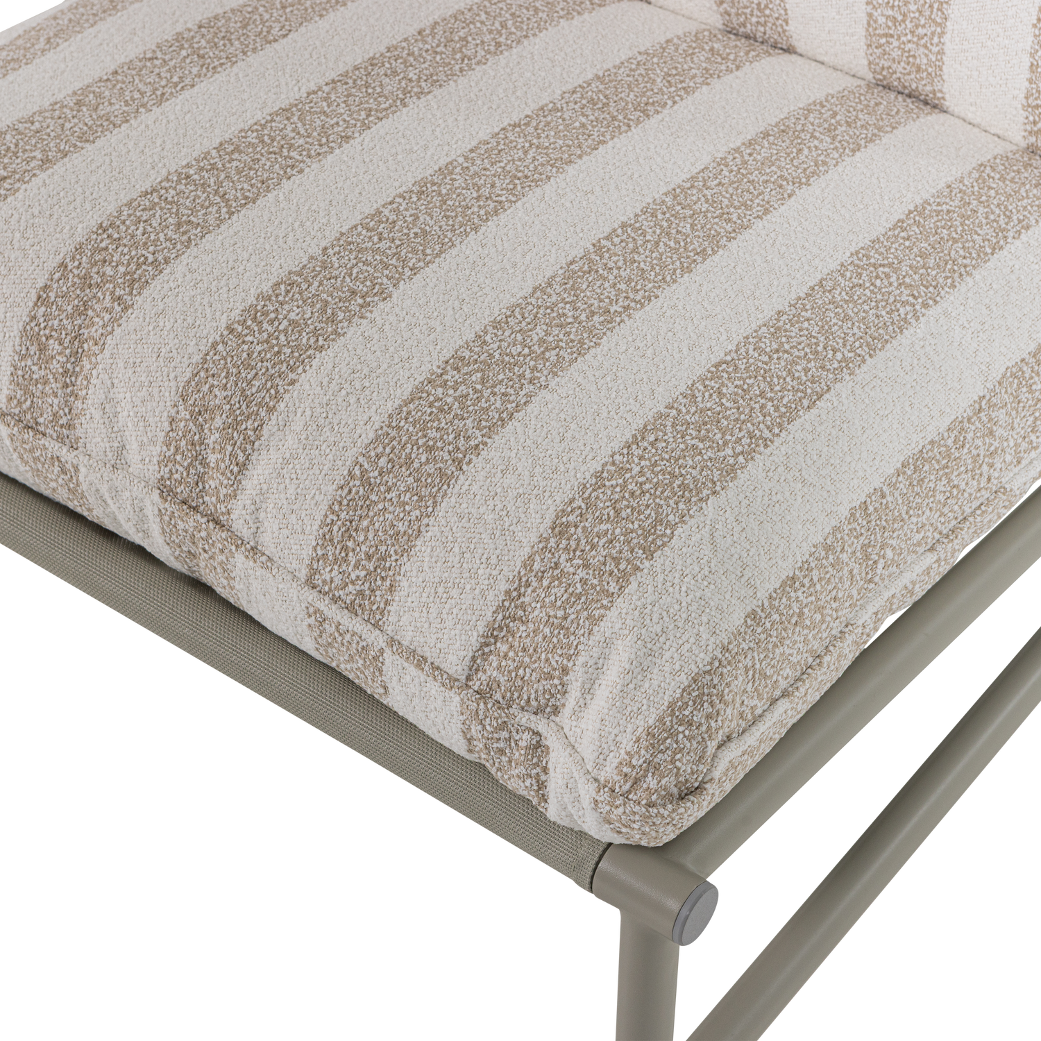 Tuinstoel ELVO wit met zandkleurige kussen