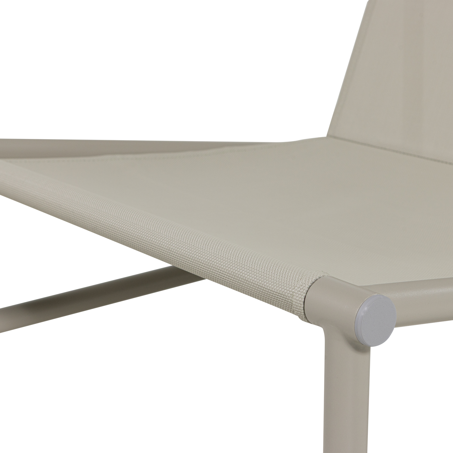 Tuinstoel ELVO wit met zandkleurige kussen