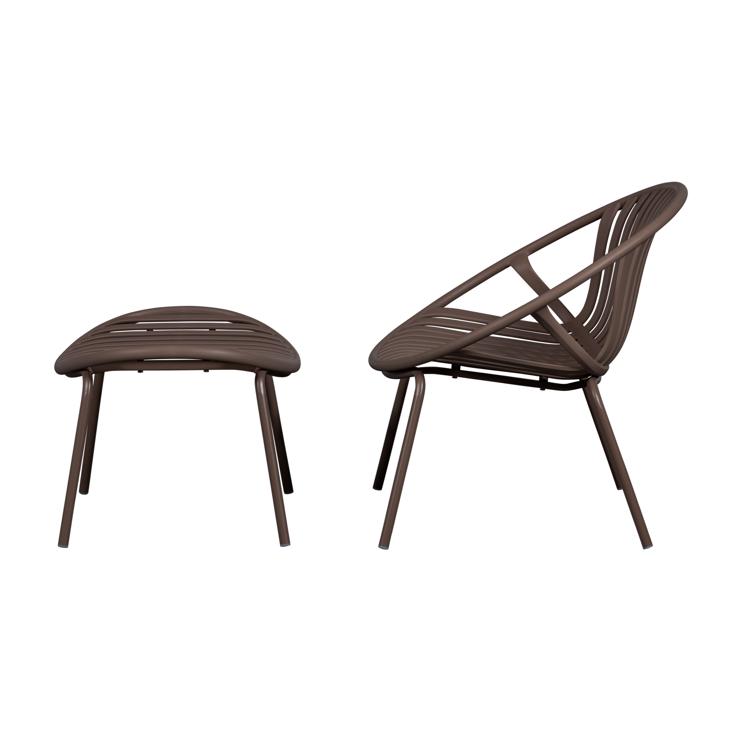 Tuinstoel met voetensteun BRUCE bruin