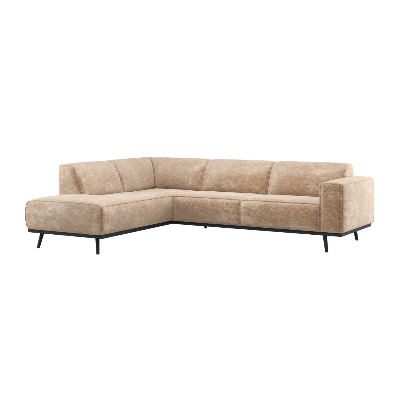 Left-facing Corner Sofa STATEMENT Peach Chenille