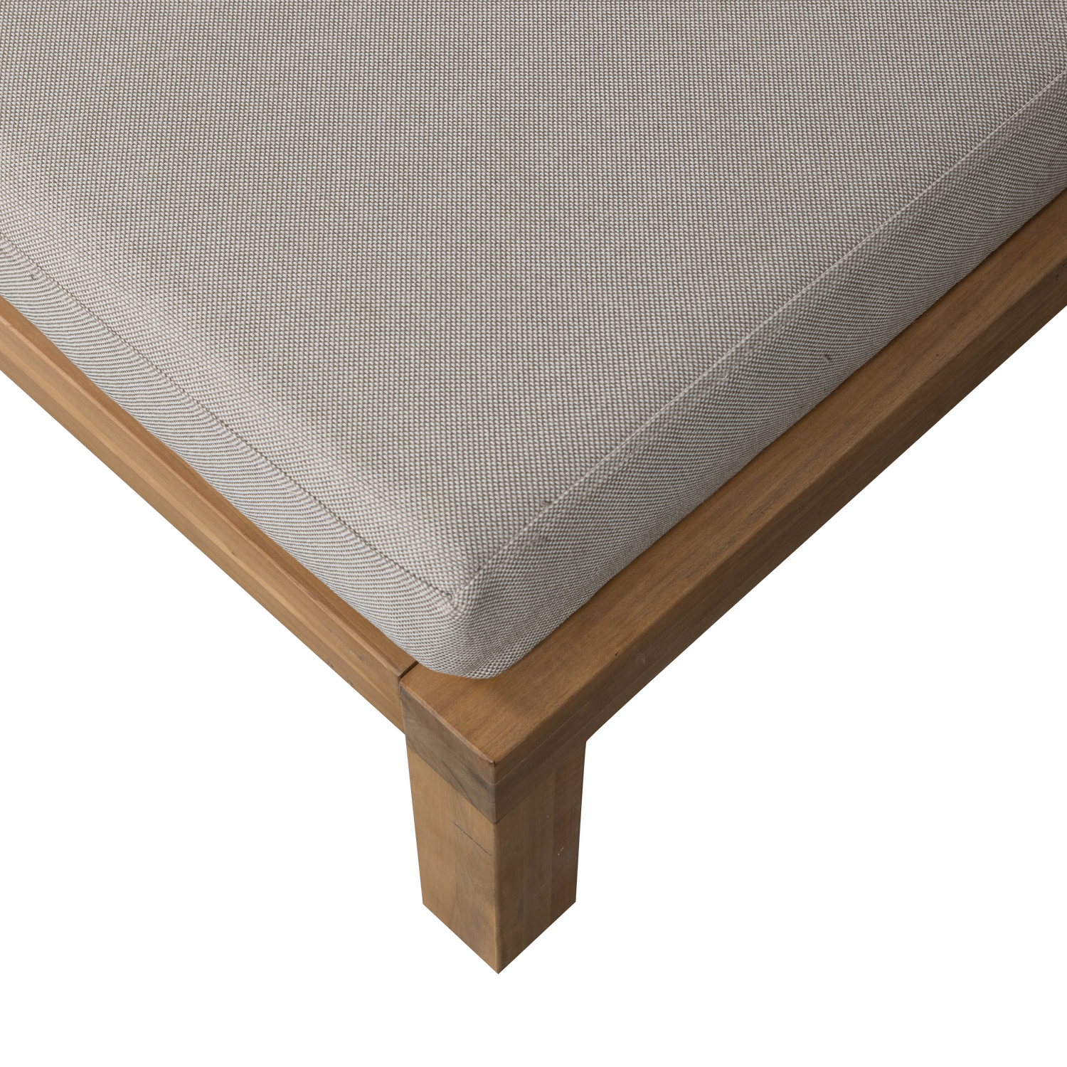 Puff für den Außenbereich RELAX beige mit Akazienbasis
