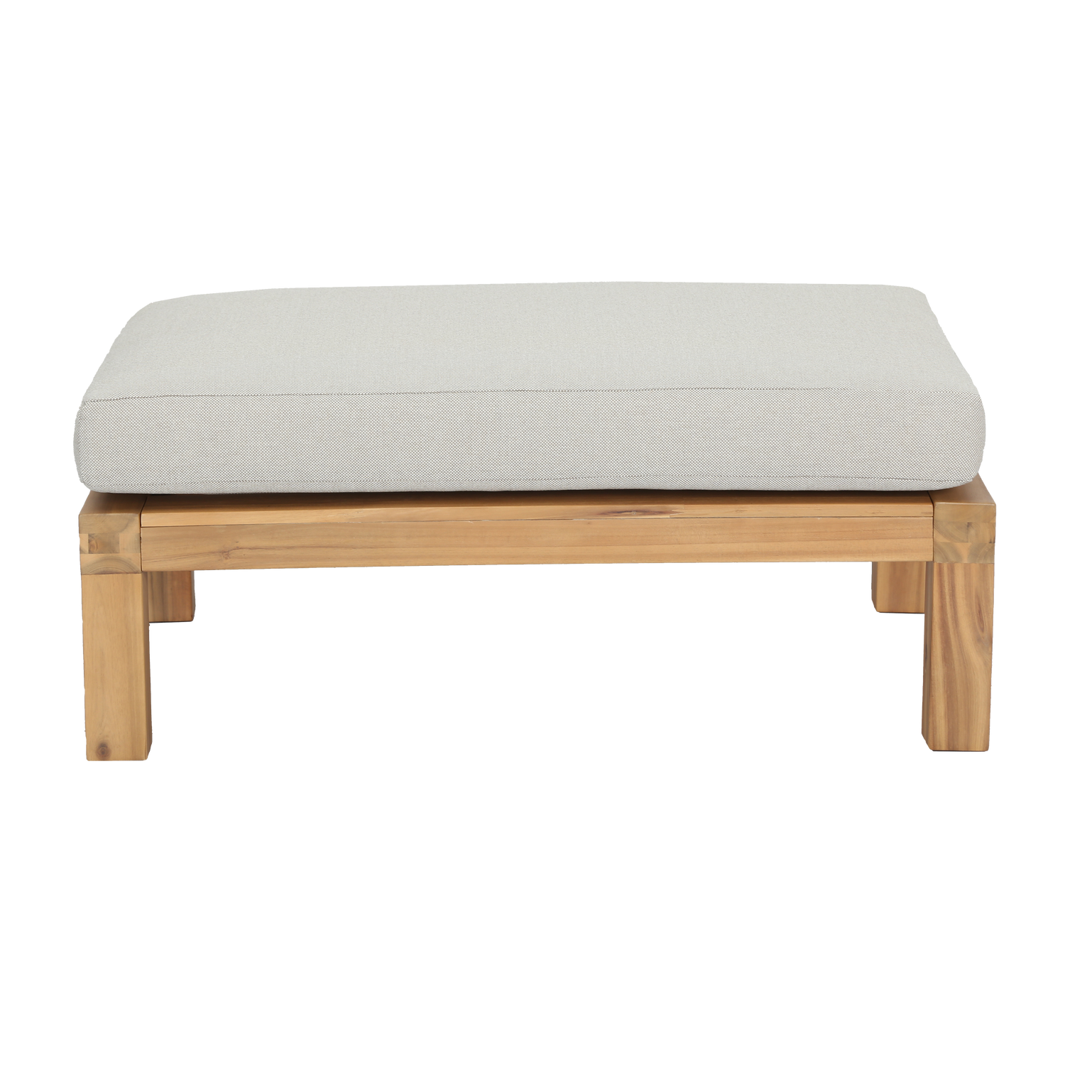 Puff für den Außenbereich RELAX beige mit Akazienbasis