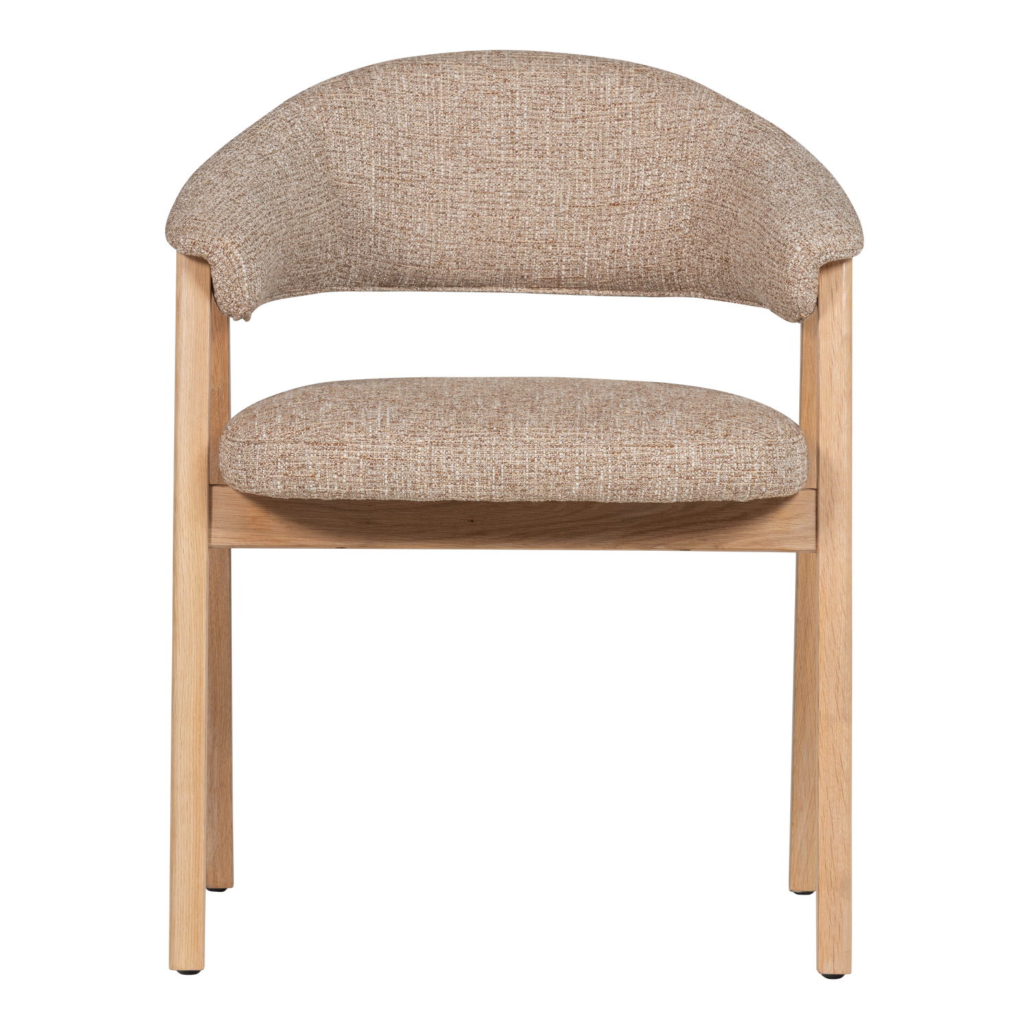 TUNAR Armchair in Beige with Wooden Base