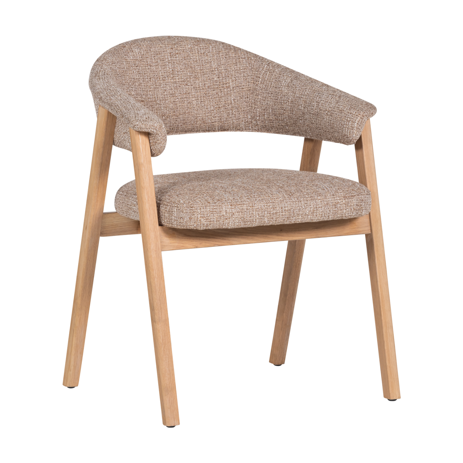 TUNAR Armchair in Beige with Wooden Base