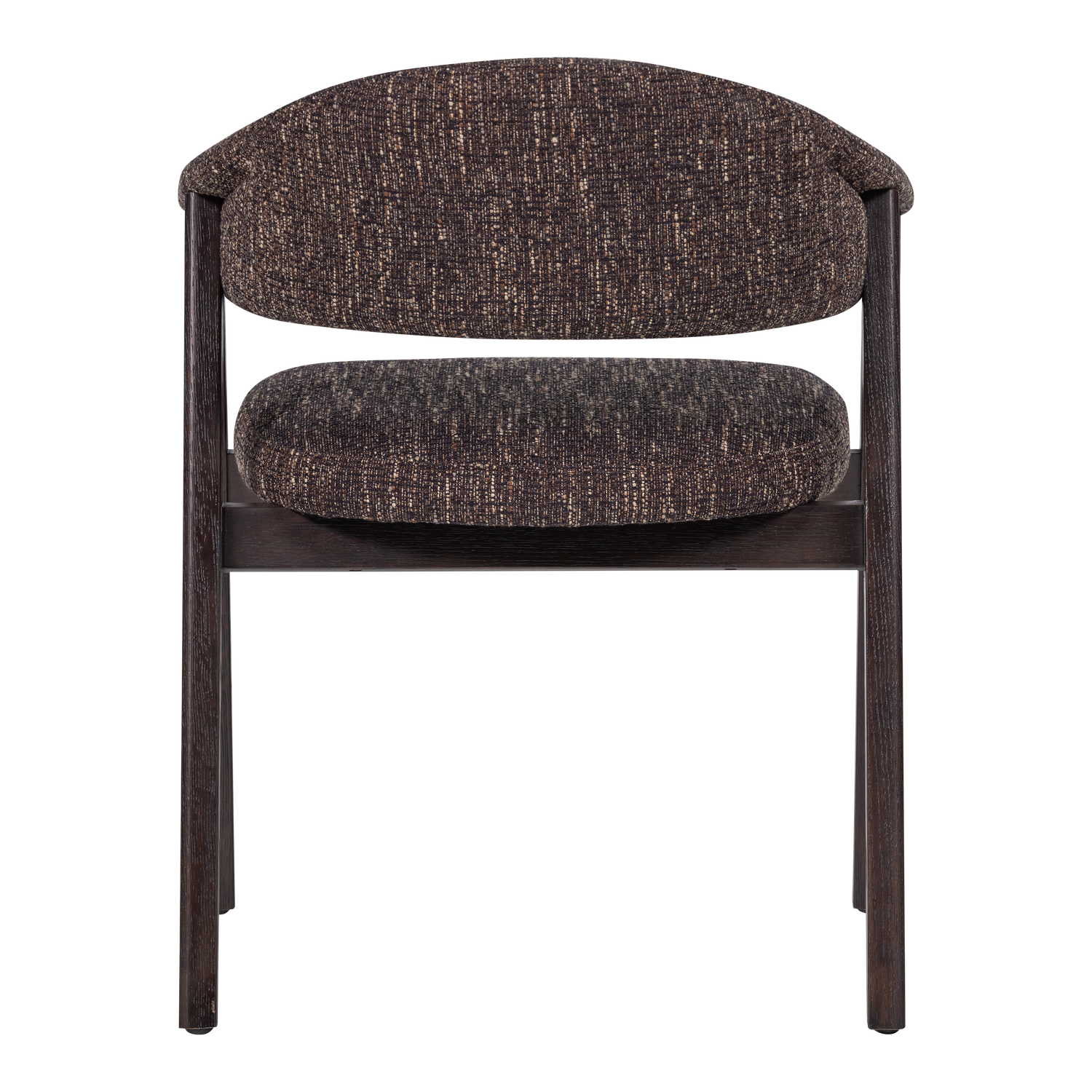 TUNAR Armchair in Dark Brown with Dark Brown Wooden Base