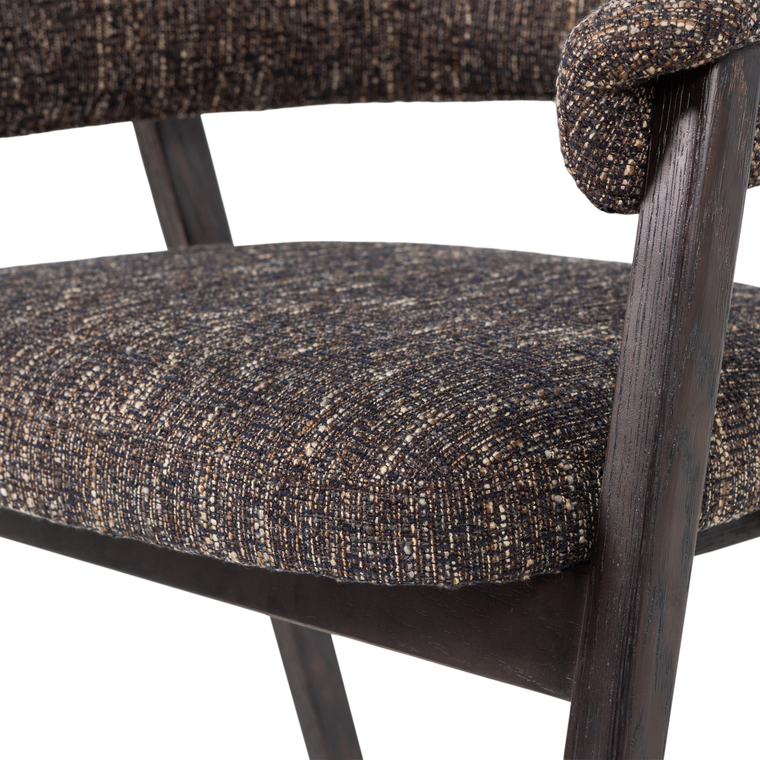 TUNAR Armchair in Dark Brown with Dark Brown Wooden Base