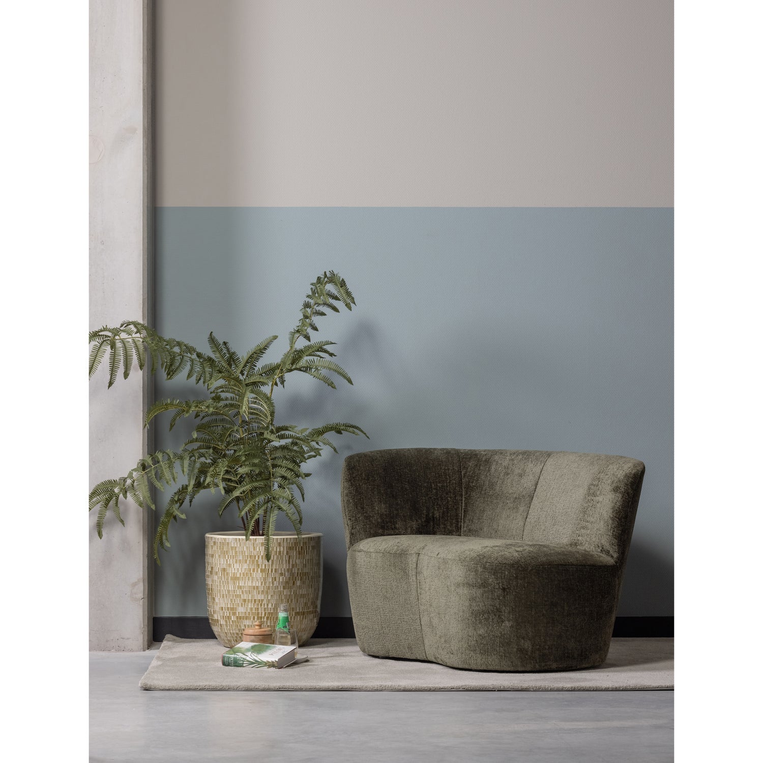 Sofa aus Samt links STONE grün