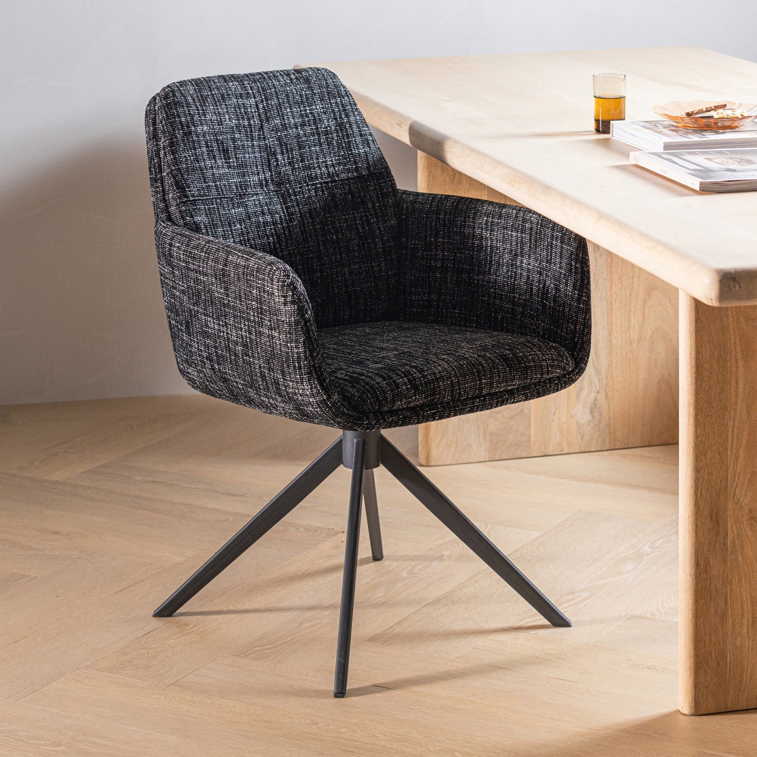 Draaistoel GRANT zwart melange