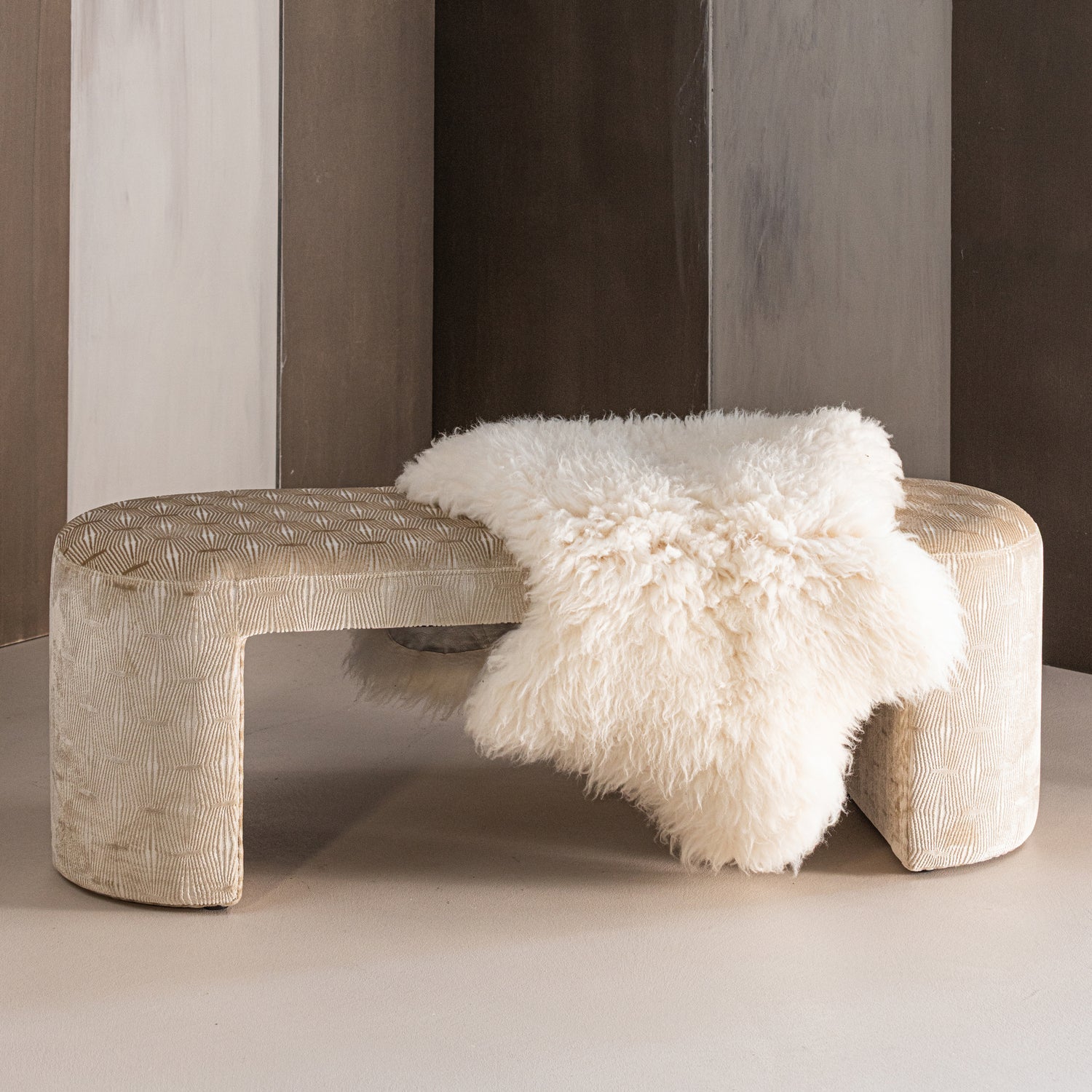 JACOB bank beige met strepen