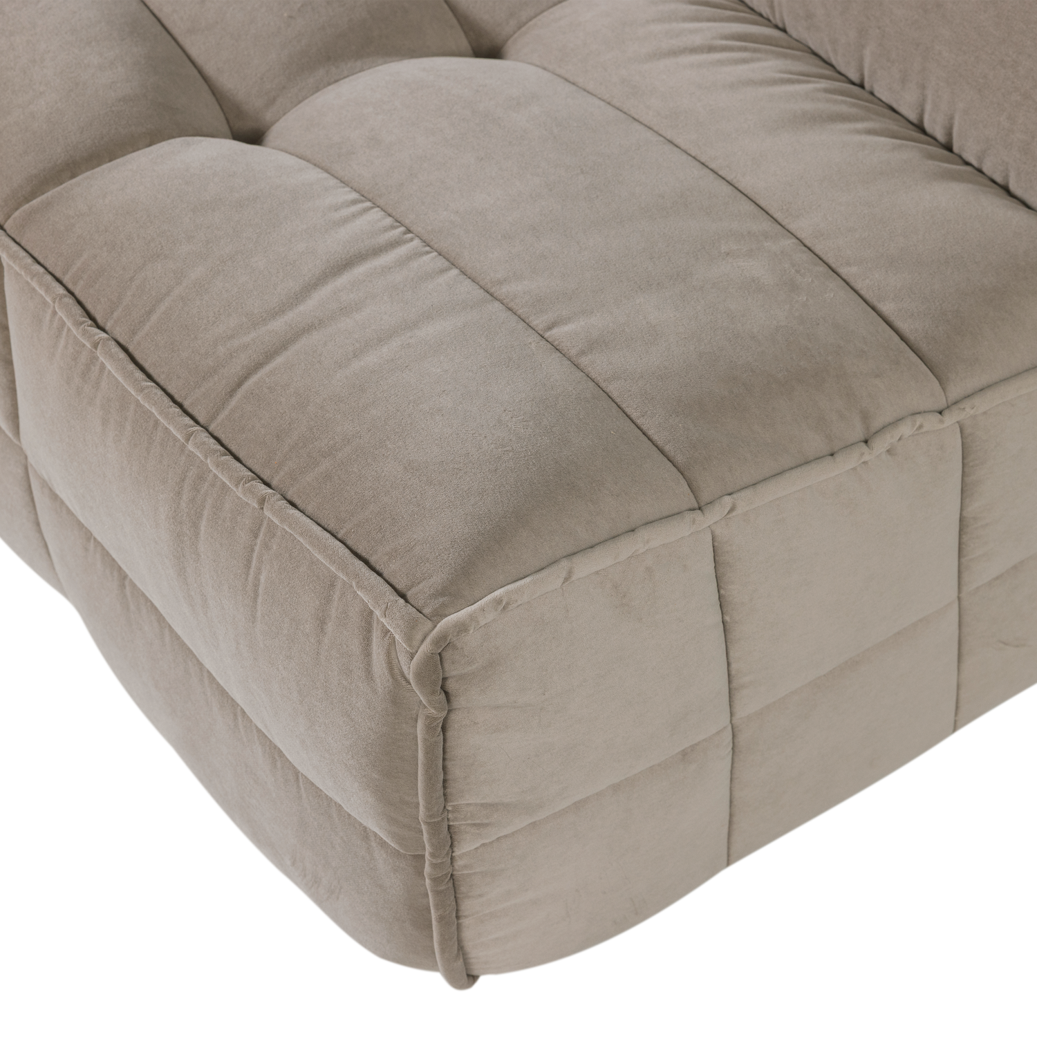 Sofa van fluweel CLUSTER - module voor 3 personen beige