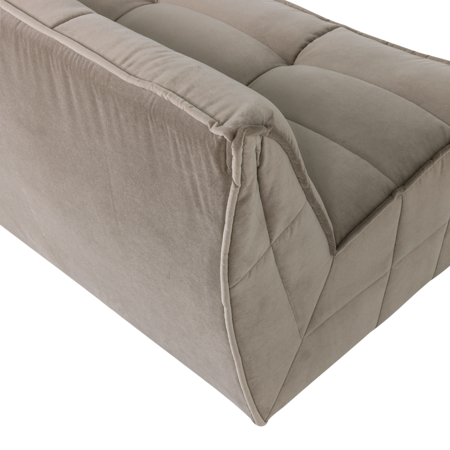 Sofa van fluweel CLUSTER - module voor 3 personen beige